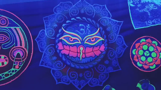 AUM Buddha Eyes rainbow fractal patch