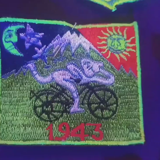 Bicycle Day Patch Albert Hofmann 1943 LSD Psychedelic Hippie Leary 3.5 inch embroidery for sew on goa trance festival wear outfit