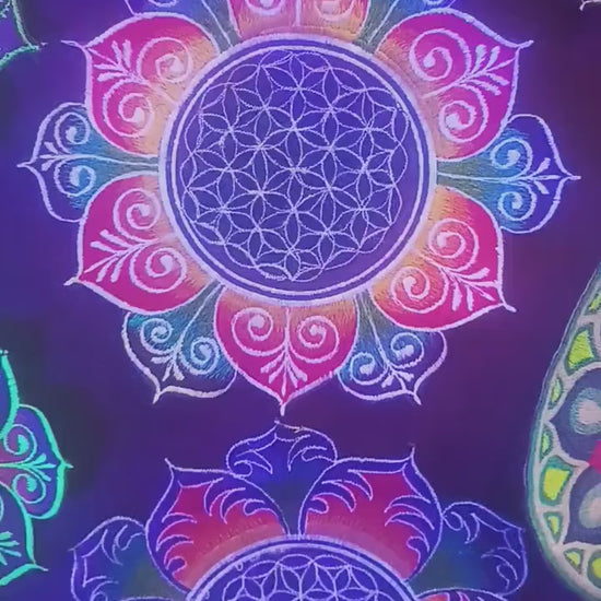 Flower of Life rainbow flower mandala holy geometry patch sacred art