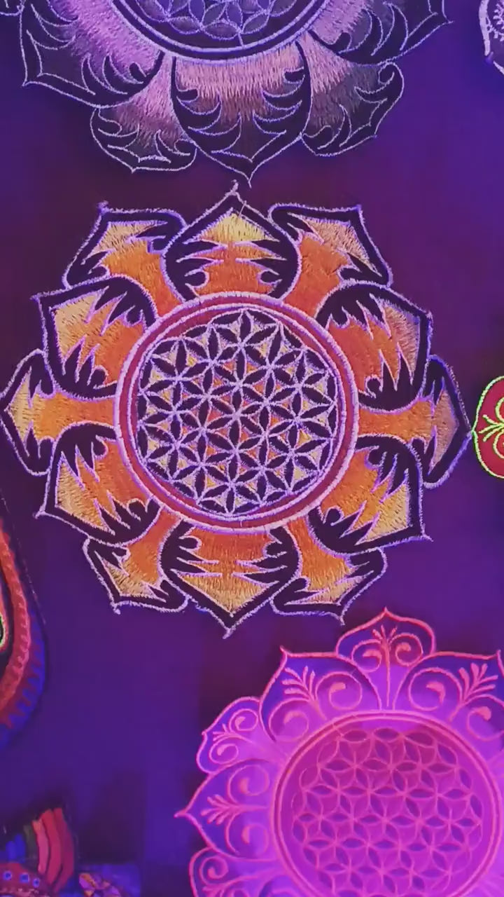 Golden Flower of Life mandala holy geometry patch sacred art healing yantra Drunvalo Melchizedek