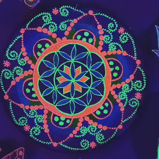 Seed of Life caleidoscope double crop circle mandala holy geometry patch sacred art divine healing fractal flower of life