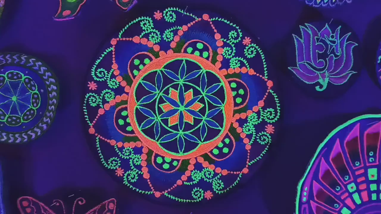 Seed of Life caleidoscope double crop circle mandala holy geometry patch sacred art divine healing fractal flower of life