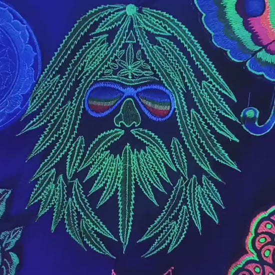 Rainbow Hippie Patch Marihuana Leaves Cannabis Ganja THC Spirit