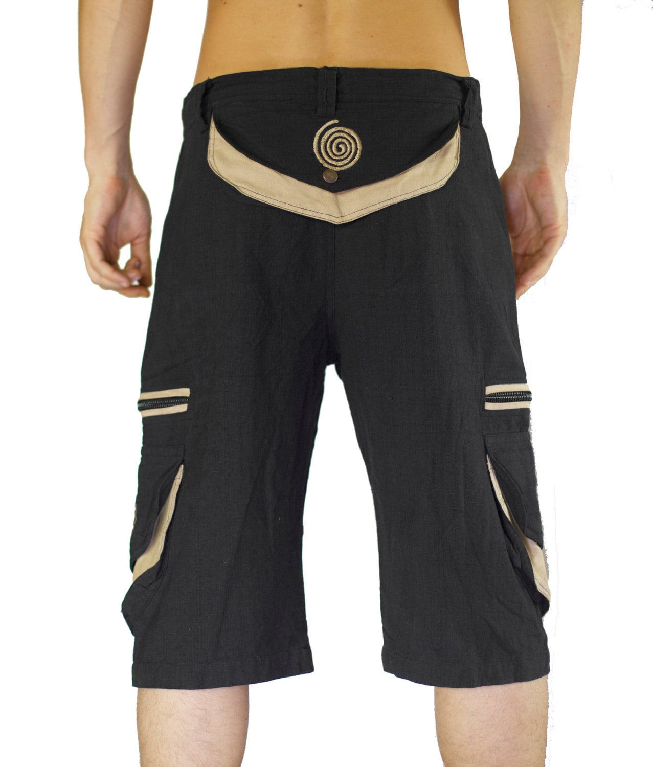 Goa Pant clamdiggers many pockets with flower of life embroidery fully customizable made after order