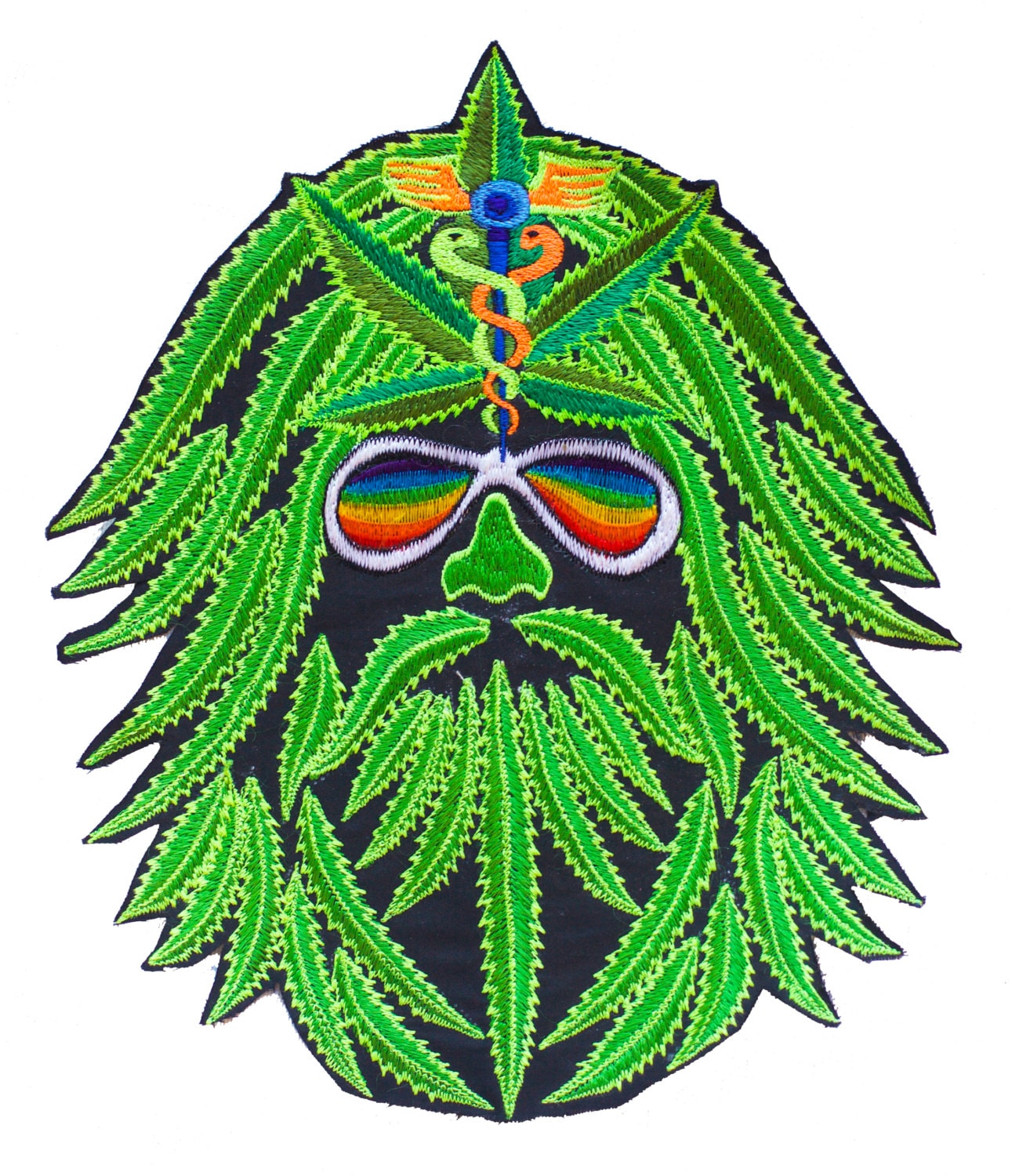 Medical Marihuana embroidery patch 7.5 inch Cannabis Hippie