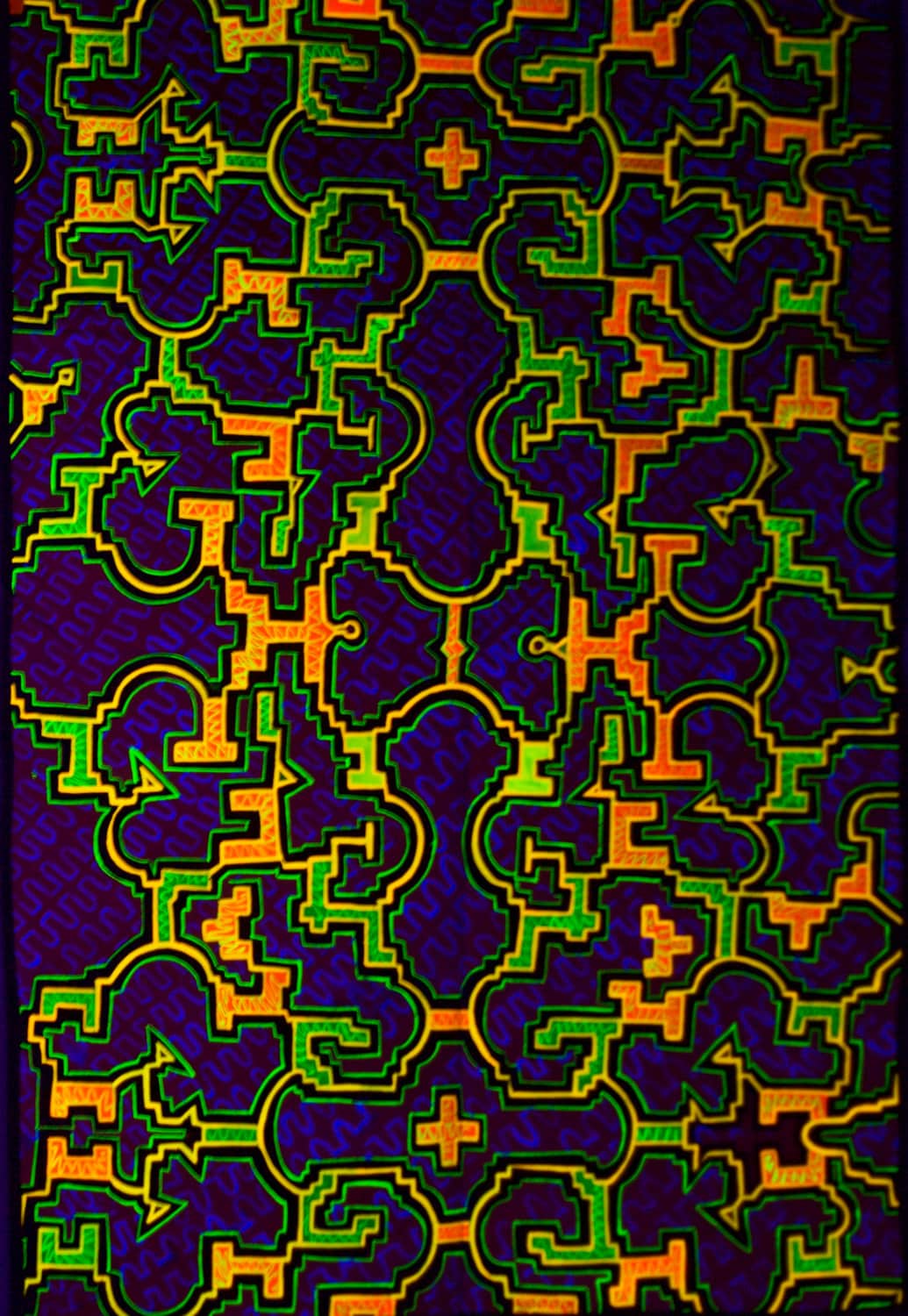 Visionary Yage UV Painting - 90x60cm - handmade on order - fully blacklight glowing colors - psychedelic dmt visionary artwork