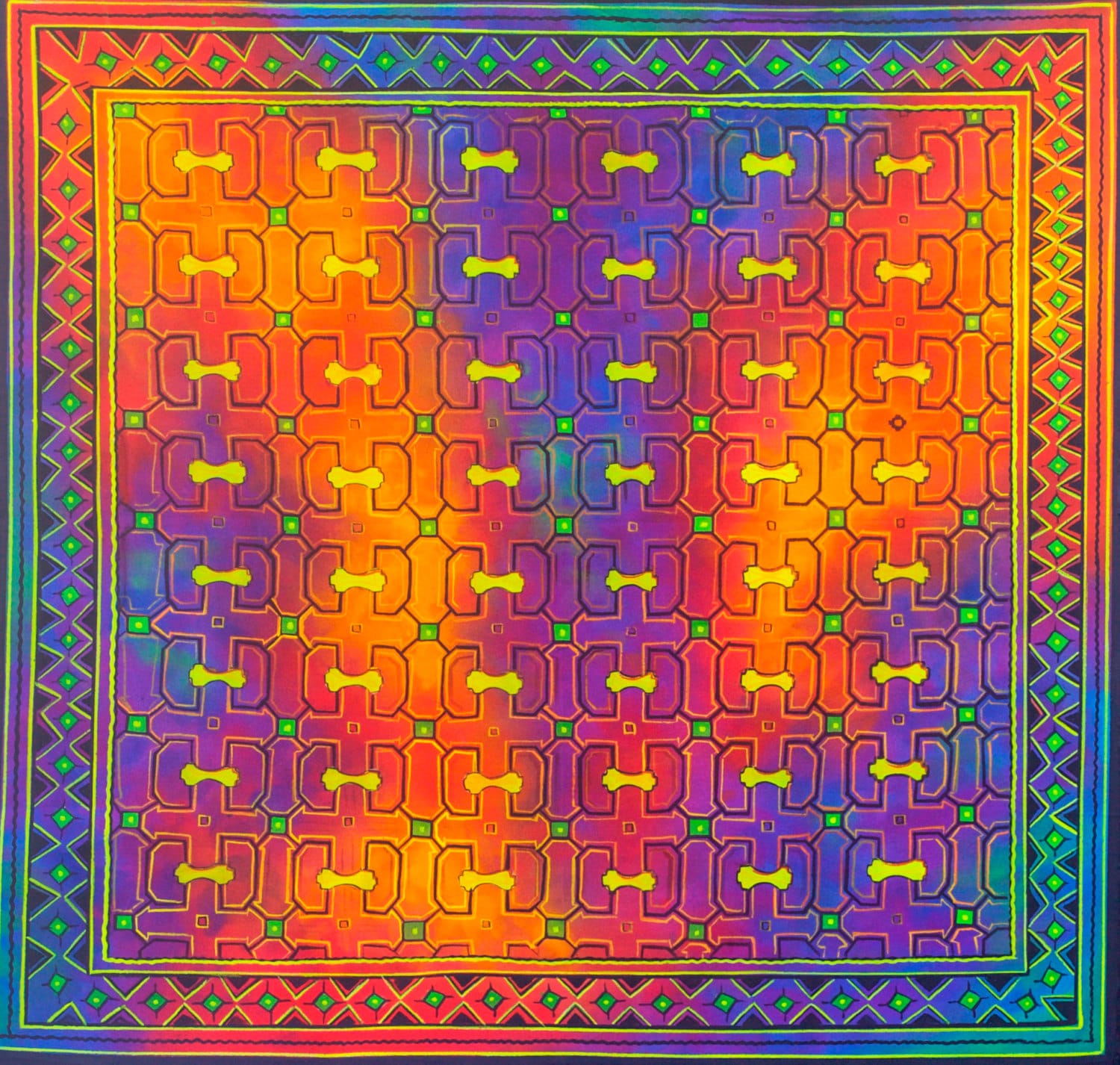 Rainbow Ayahuasca UV Painting - fully blacklight glowing colors - psychedelic artwork