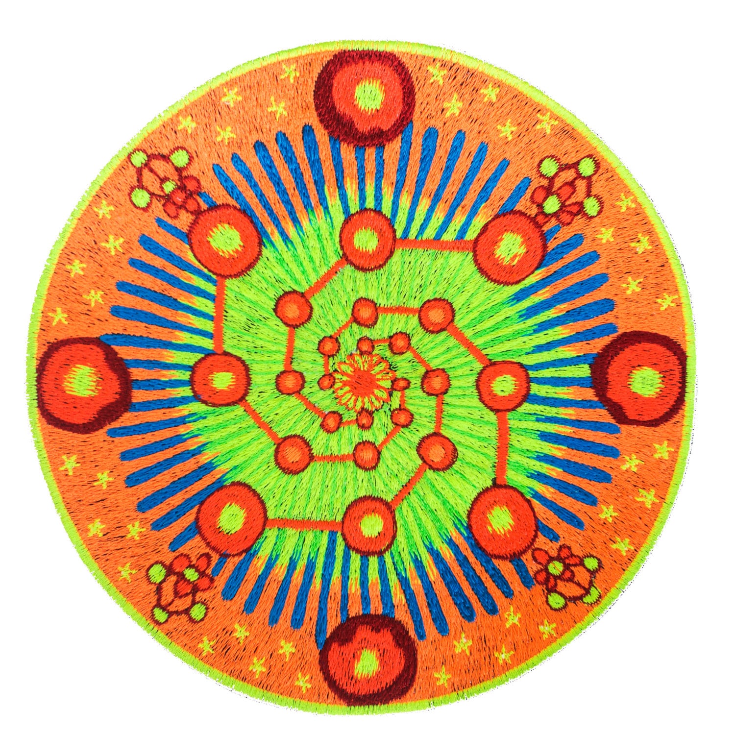 Psychedelic Space patch blacklight glowing hyperspace embroidery