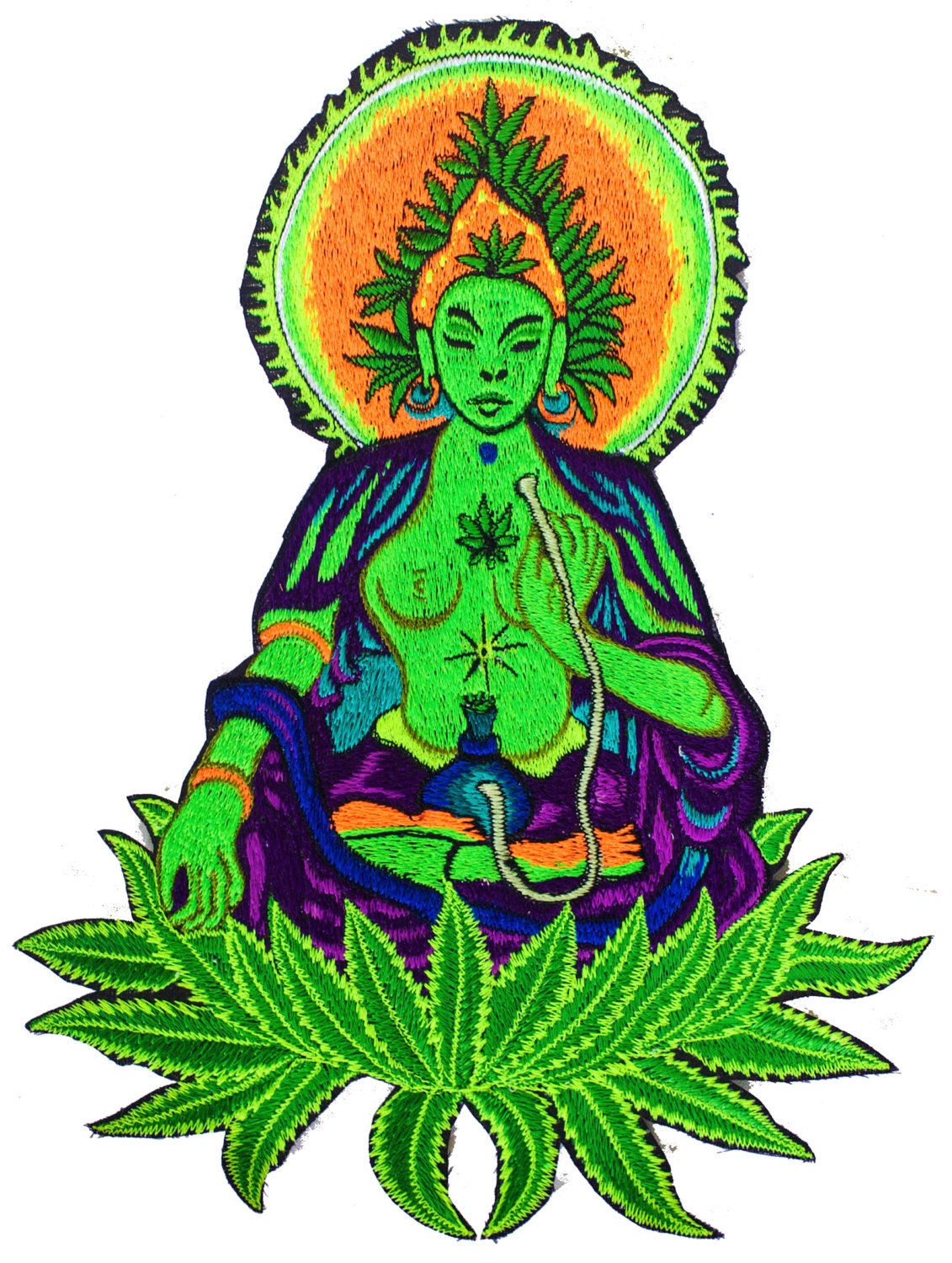 Marihuana Spirit Patch Cannabis embroidery shisha weed queen