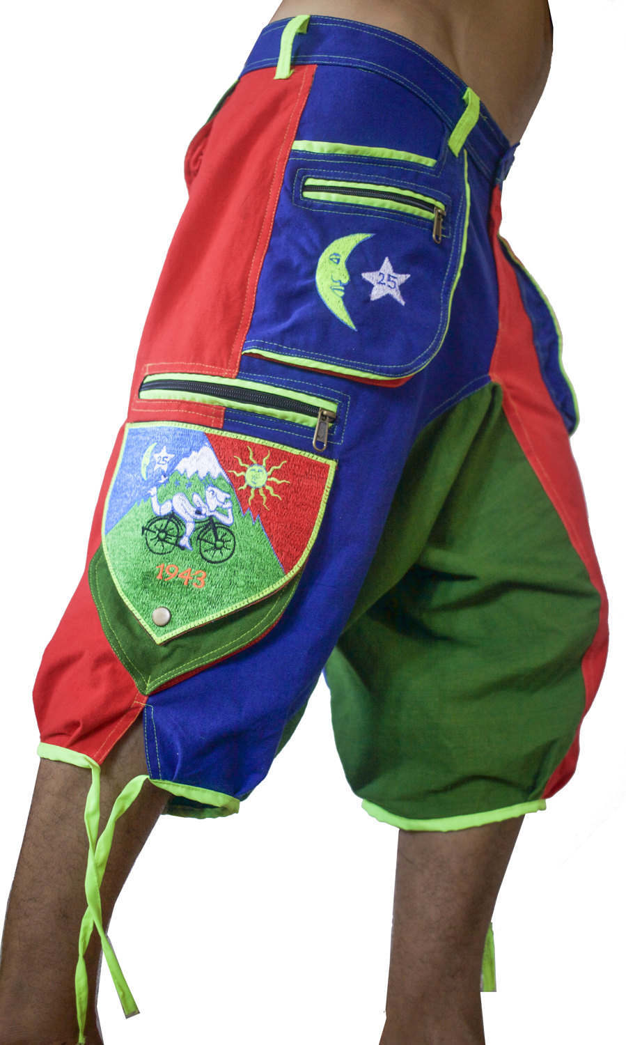 Bicycle Day LSD Pants - 9 pockets with 4 zip locks - cult Albert Hofmann psychedelic vintage - any size available handmade after order