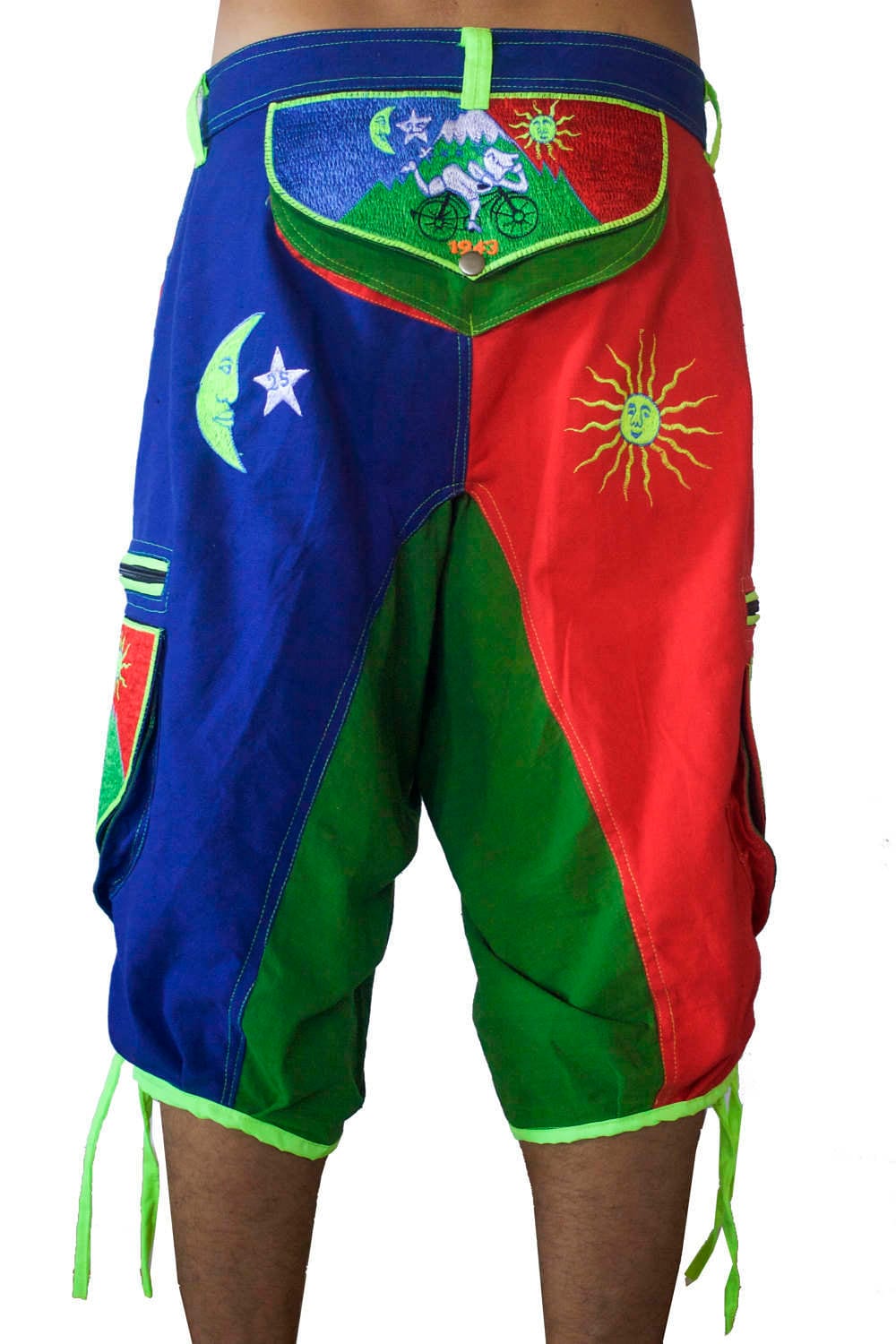 Bicycle Day LSD Pants - 9 pockets with 4 zip locks - cult Albert Hofmann psychedelic vintage - any size available handmade after order