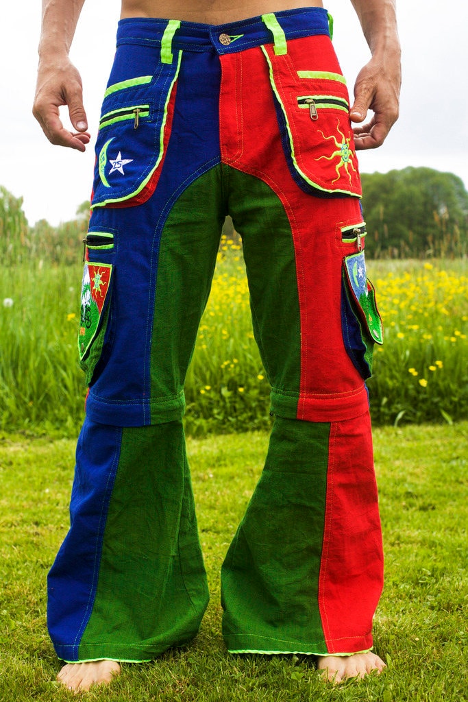 Bicycle Day LSD long Pants - 9 pockets with 4 zip locks - cult Albert Hofmann vintage - any size available handmade after order