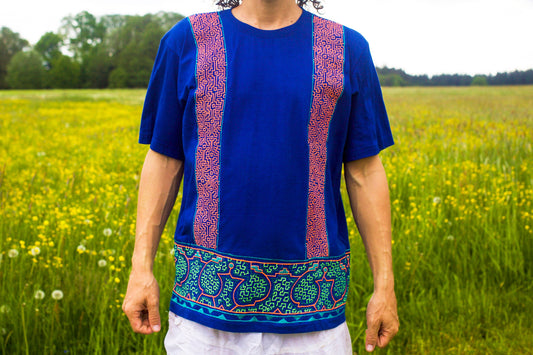 Ayahuasca T-Shirt blue Shipibo Conibo DMT Psychedelic Artwork psy Tshirt yage