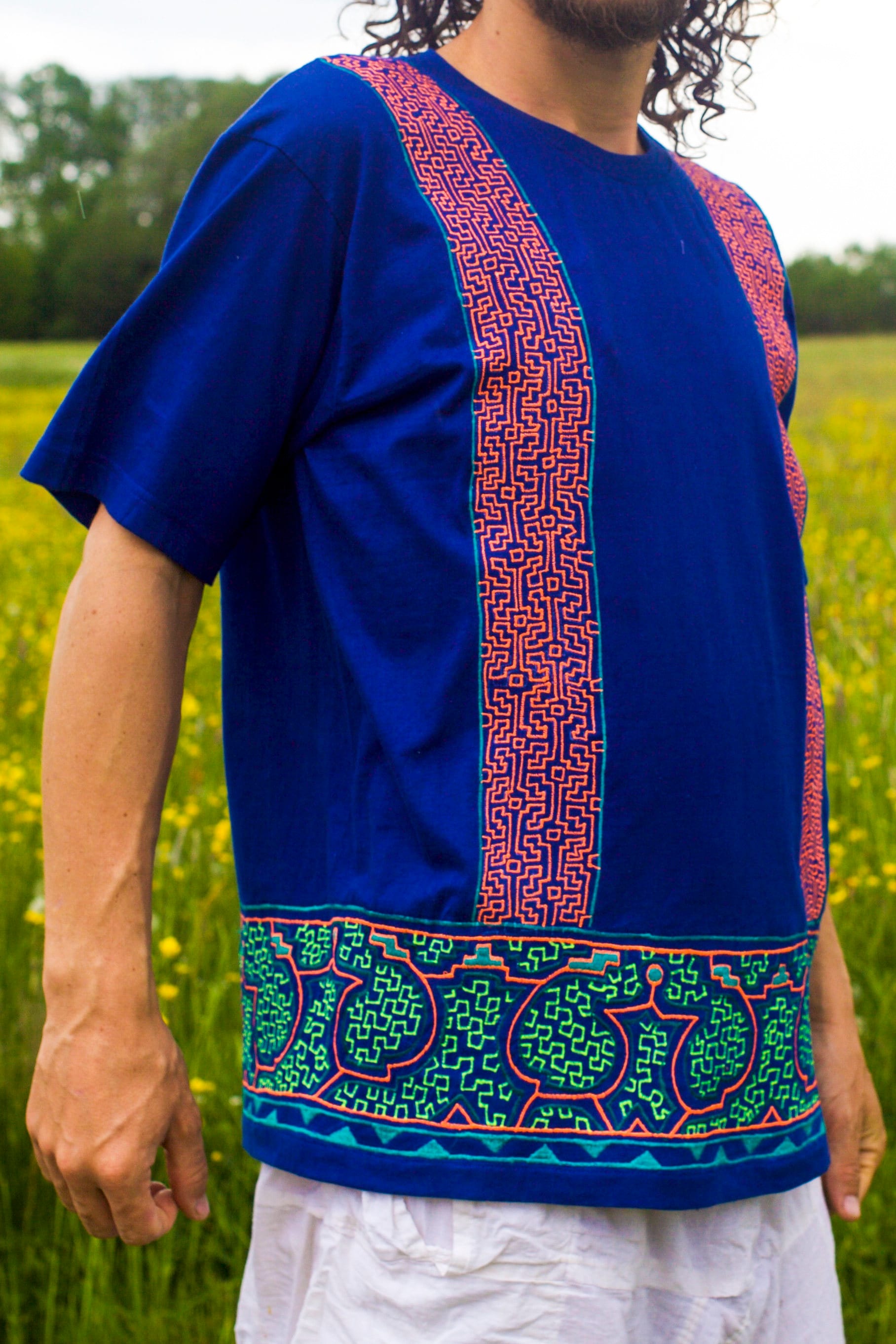 Ayahuasca T-Shirt blue Shipibo Conibo DMT Psychedelic Artwork psy Tshirt yage