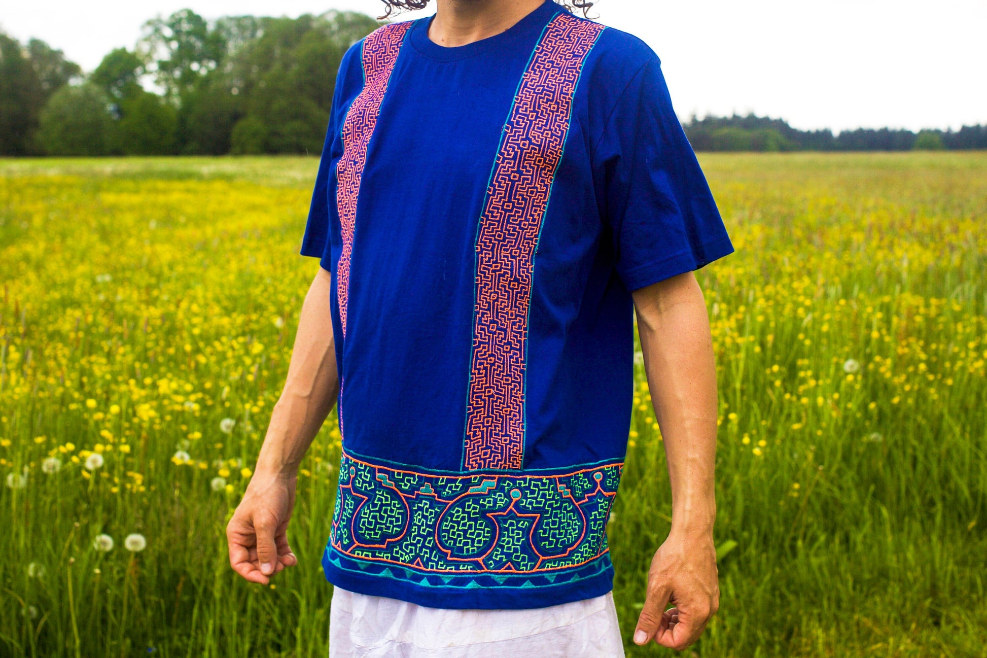 Ayahuasca T-Shirt blue Shipibo Conibo DMT Psychedelic Artwork psy Tshirt yage