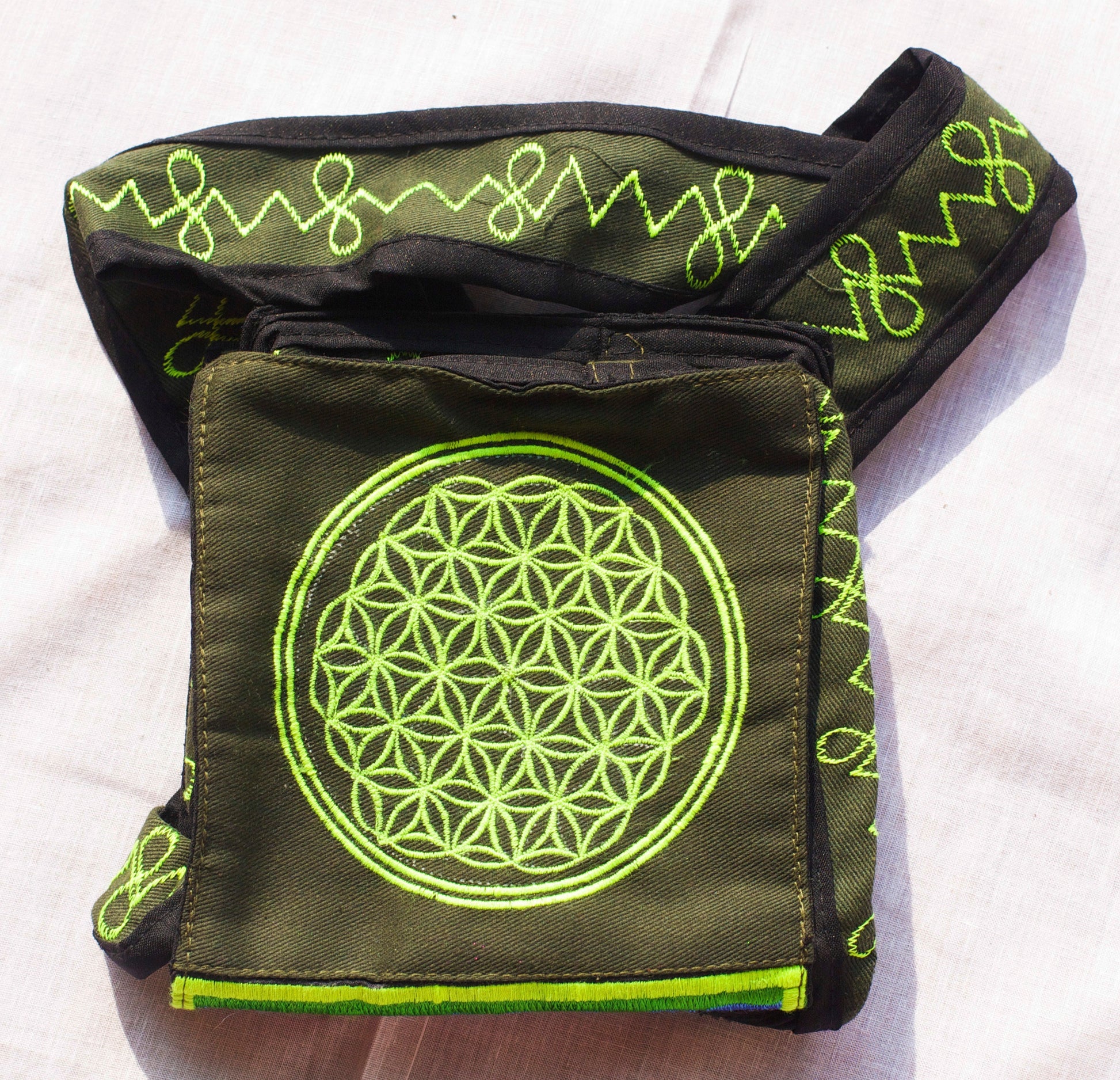 Albert Hofmann Bicycleday bag psychedelic shoulderbag goa trance embroidery LSD vintage artwork Timothy Leary