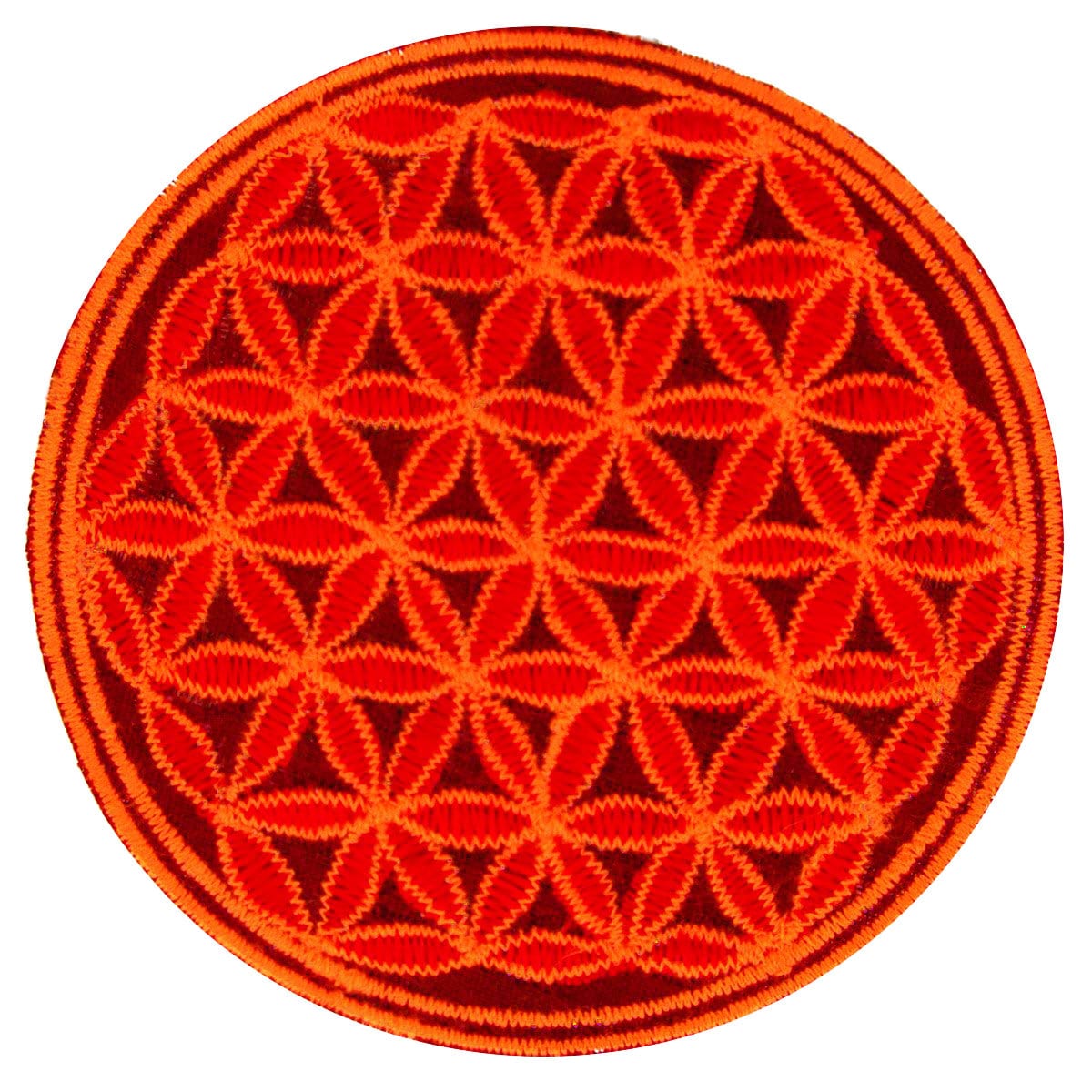 Blue Flower of Life patch small size handmade embroidery sacred geometry Drunvalo Melchizedek Blume des Lebens healing pattern