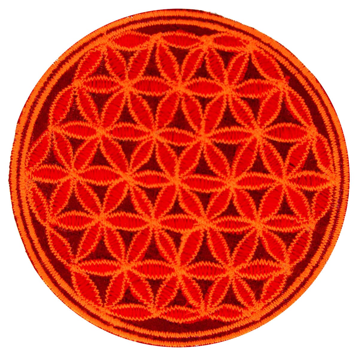red flower of life patch small size