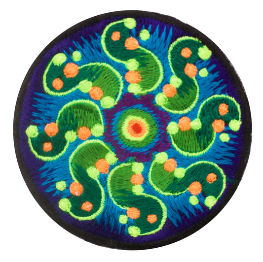 Tidcombe crop circle patch 3.5 inch - handcrafted embroidery alien art - blacklight glowing and for sew on