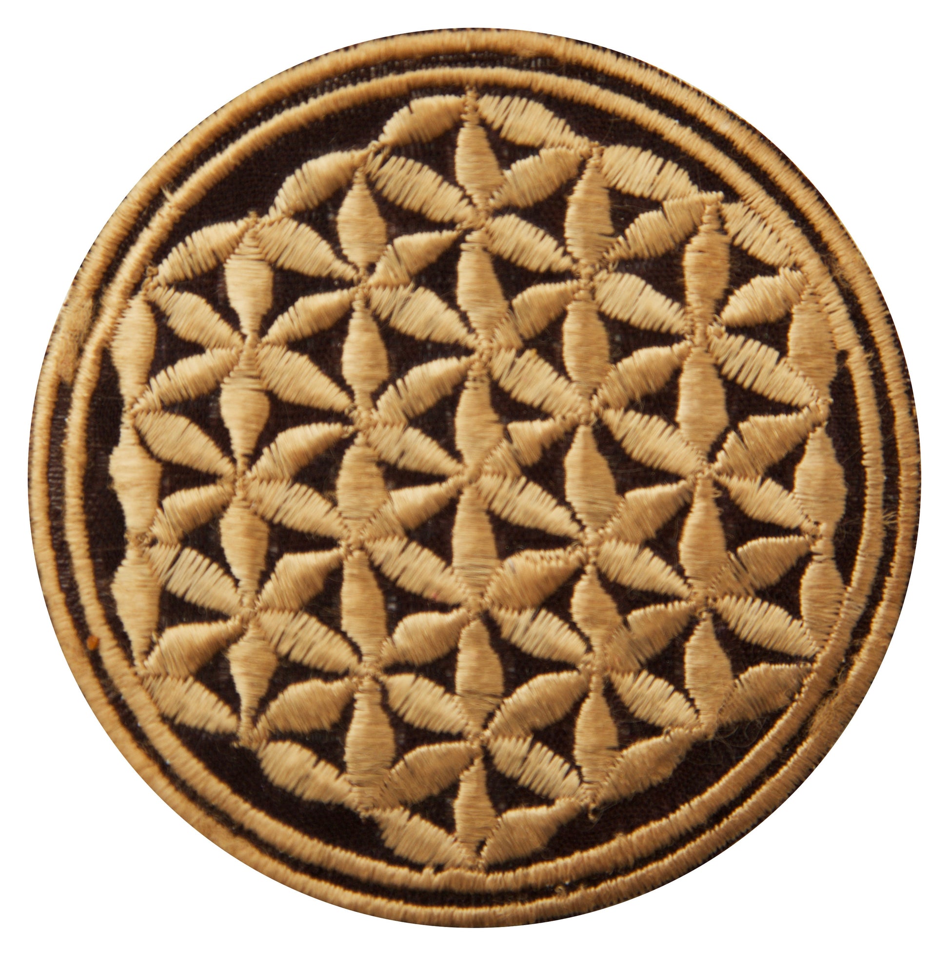 beige flower of life patch small size with variations