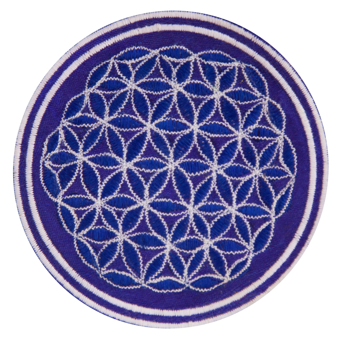 UV orange blue flower of life patch sacred geometry embroidery for sew on