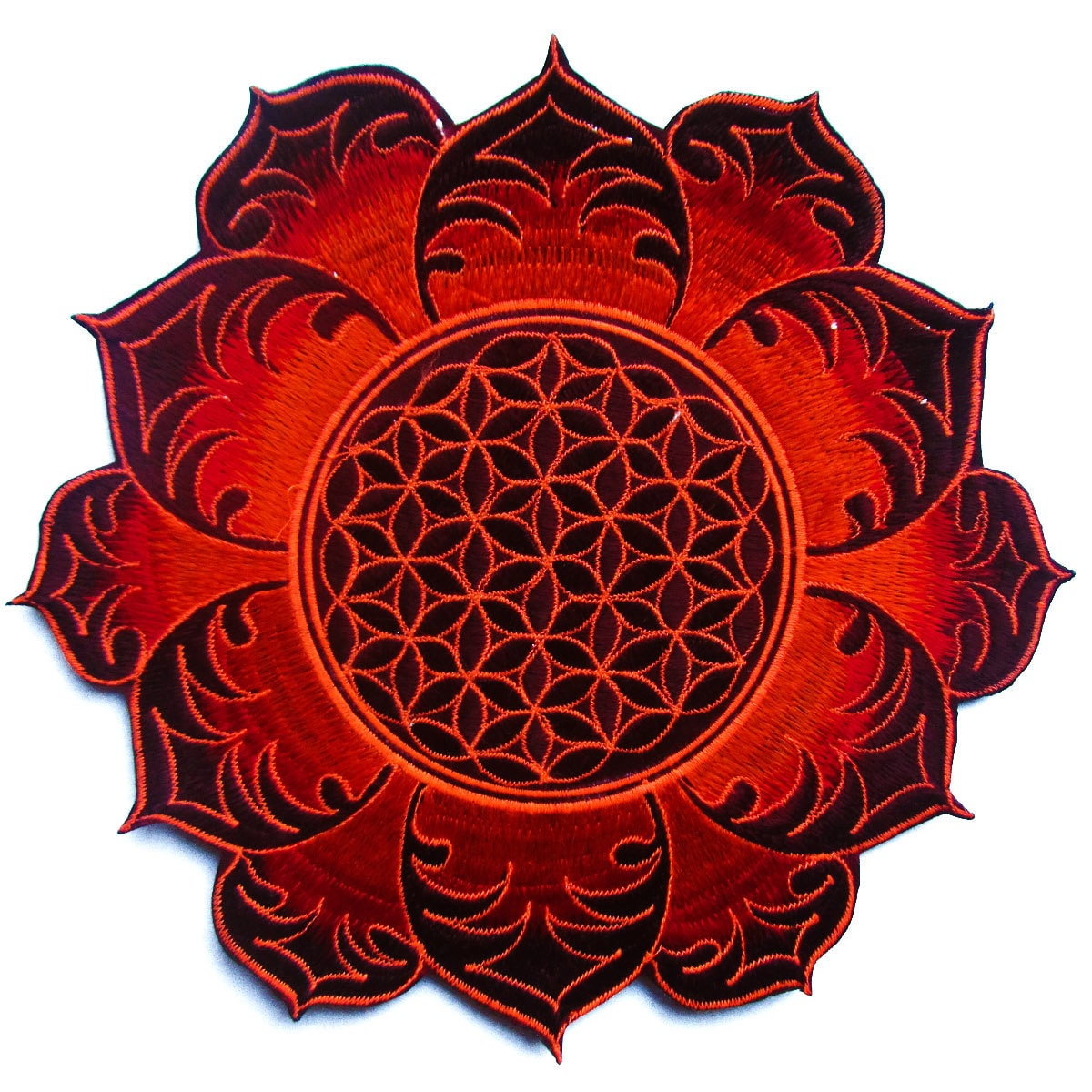 Flower of Life deepred celtic mandala holy geometry psy patch sacred information goa beautiful