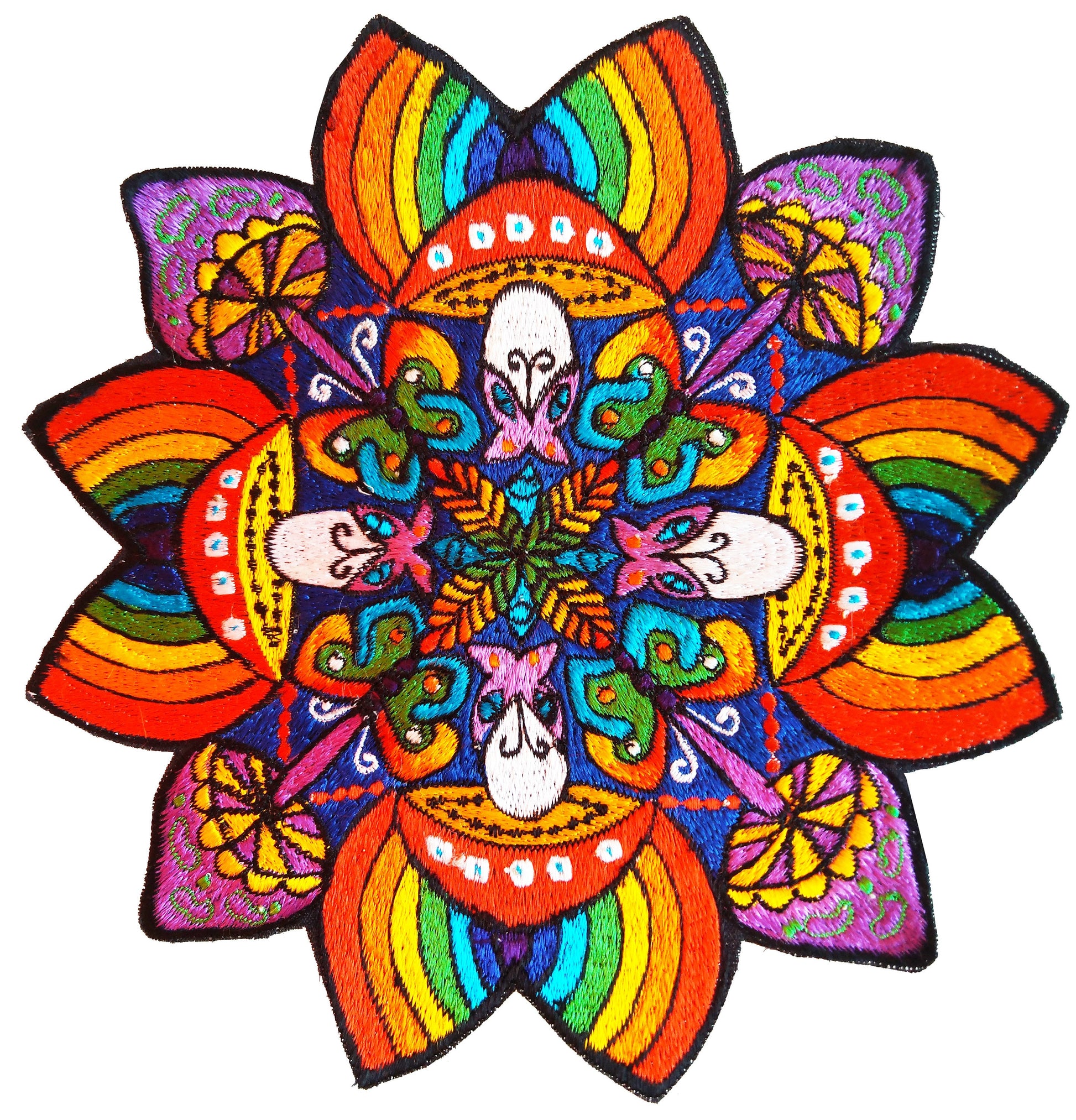 Butterfly Mushroom Rainbow Mandala Patch Psychedelic Psilocybin Shrooms