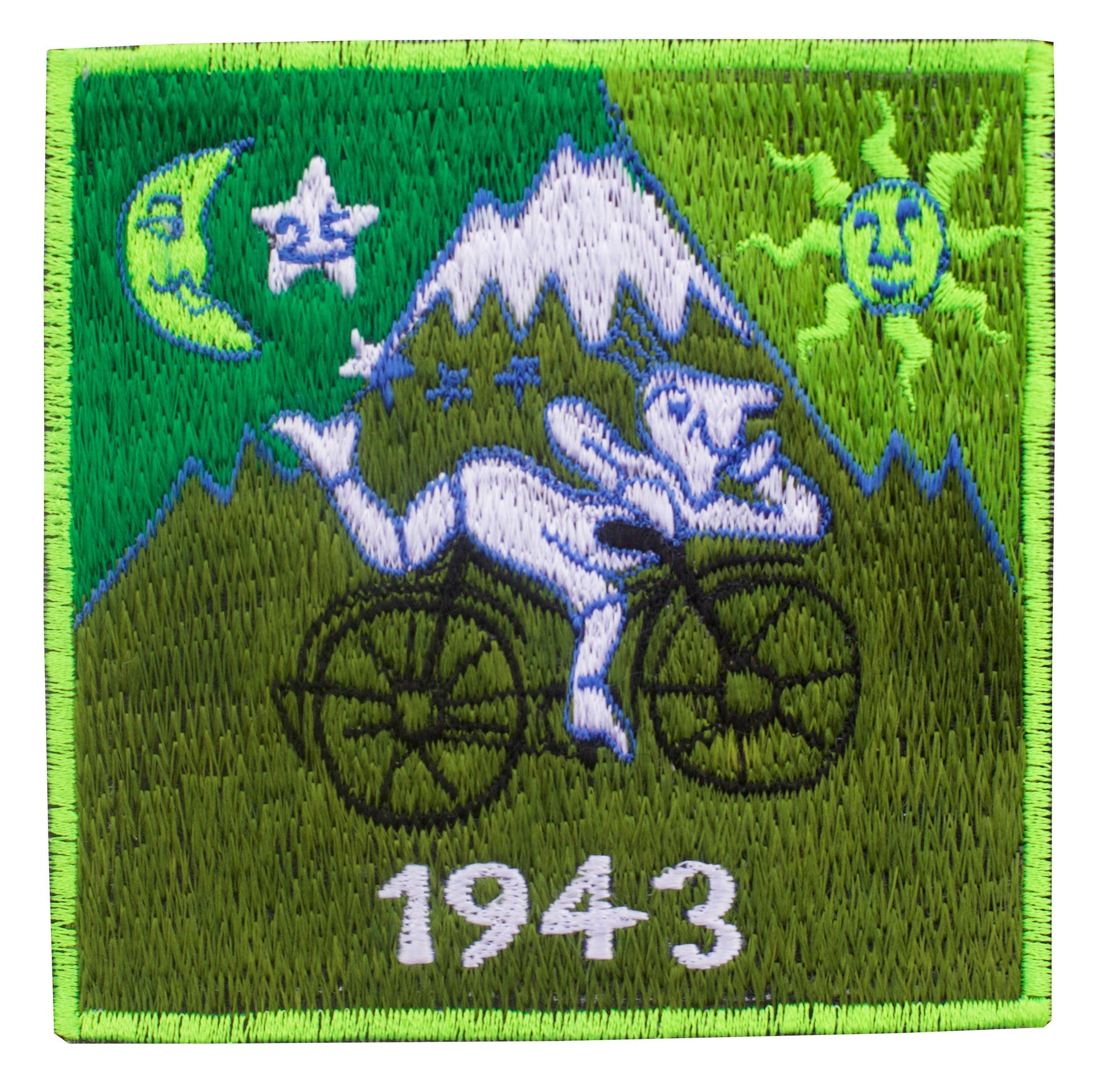 Small Green Bicycle Day LSD Patch Albert Hofmann 1943 Burning Man Psychedelic Acid Trip Hippie Visionary Drug Cosmic Healing Medicine