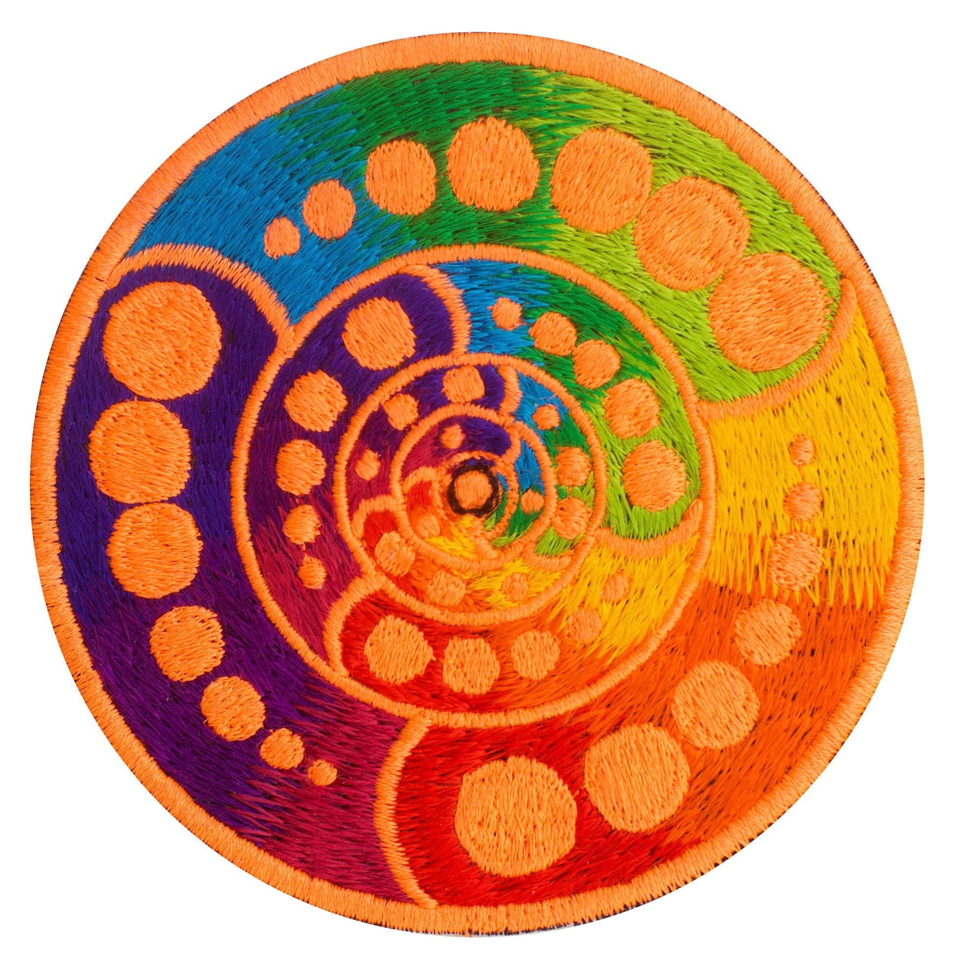 UV Orange Attributes crop circle patch - alien art - blacklight - glowing colours - free energy machine design