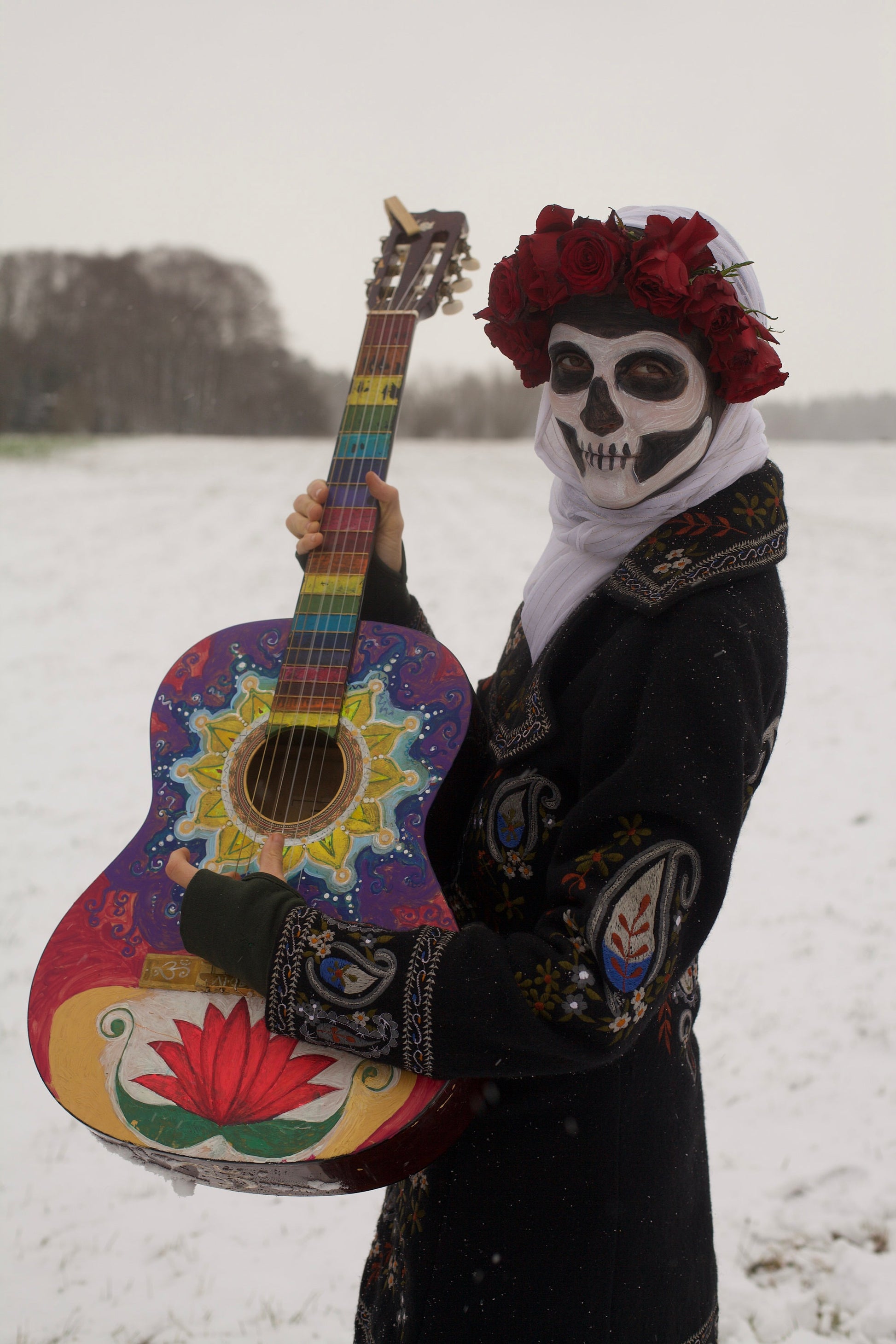 Winterland Flower Power coat psychedelic completely handmade embroidery warm jacket