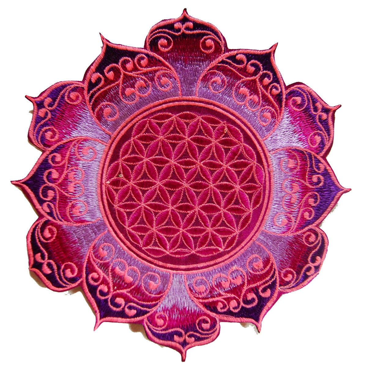 Purple Flower of Life holy geometry patch celtic mandala sacred geometry embroidery art for sew on