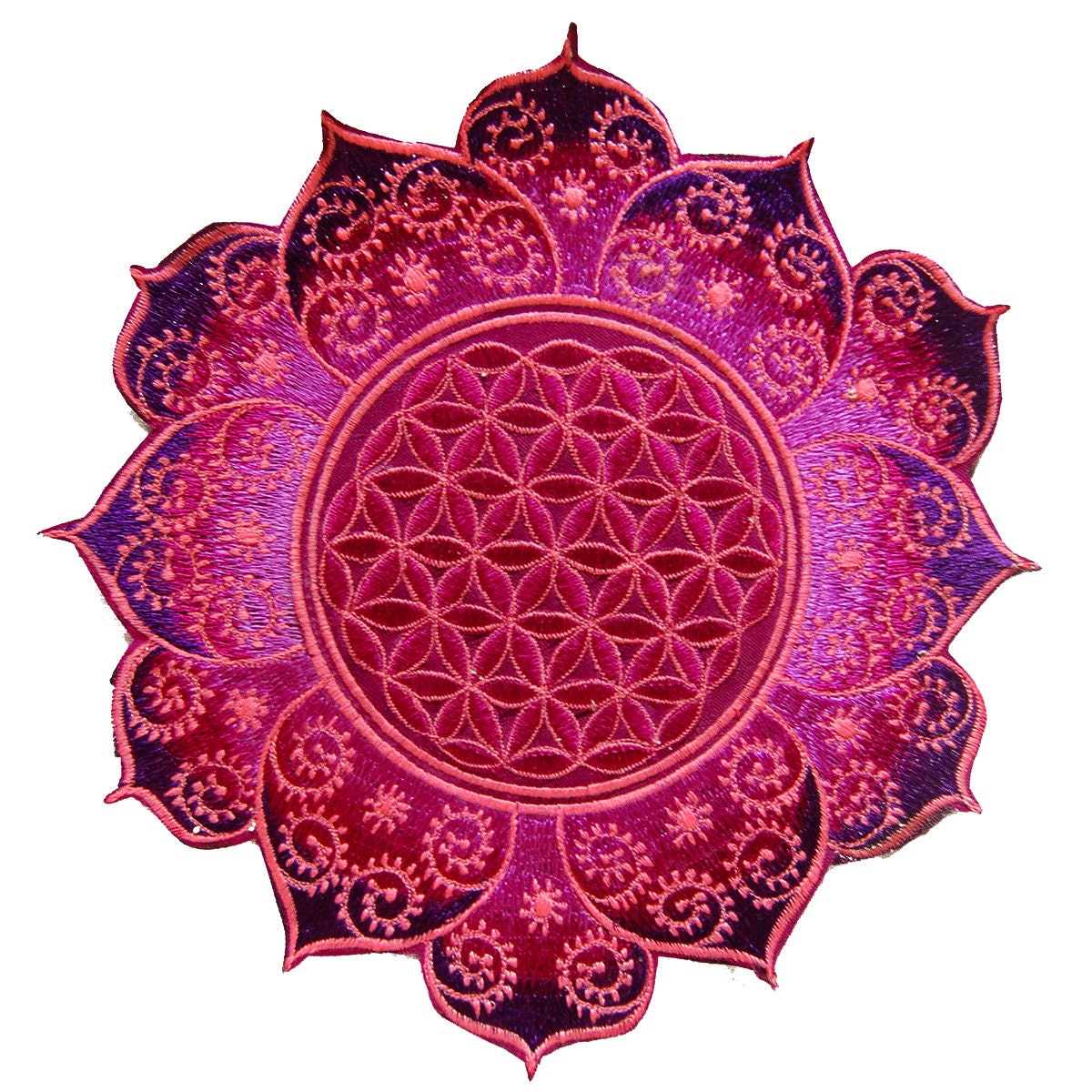 Purple Flower of Life holy geometry patch flower mandala sacred geometry embroidery art for sew on