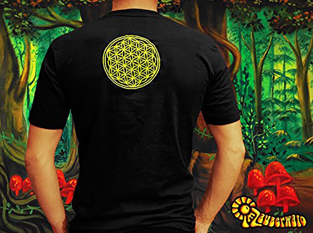 Green Psycycle Day LSD T-Shirt Albert Hofmann Bicycle Day art handmade embroidery no print psychedelic goa tshirt hippie shirt