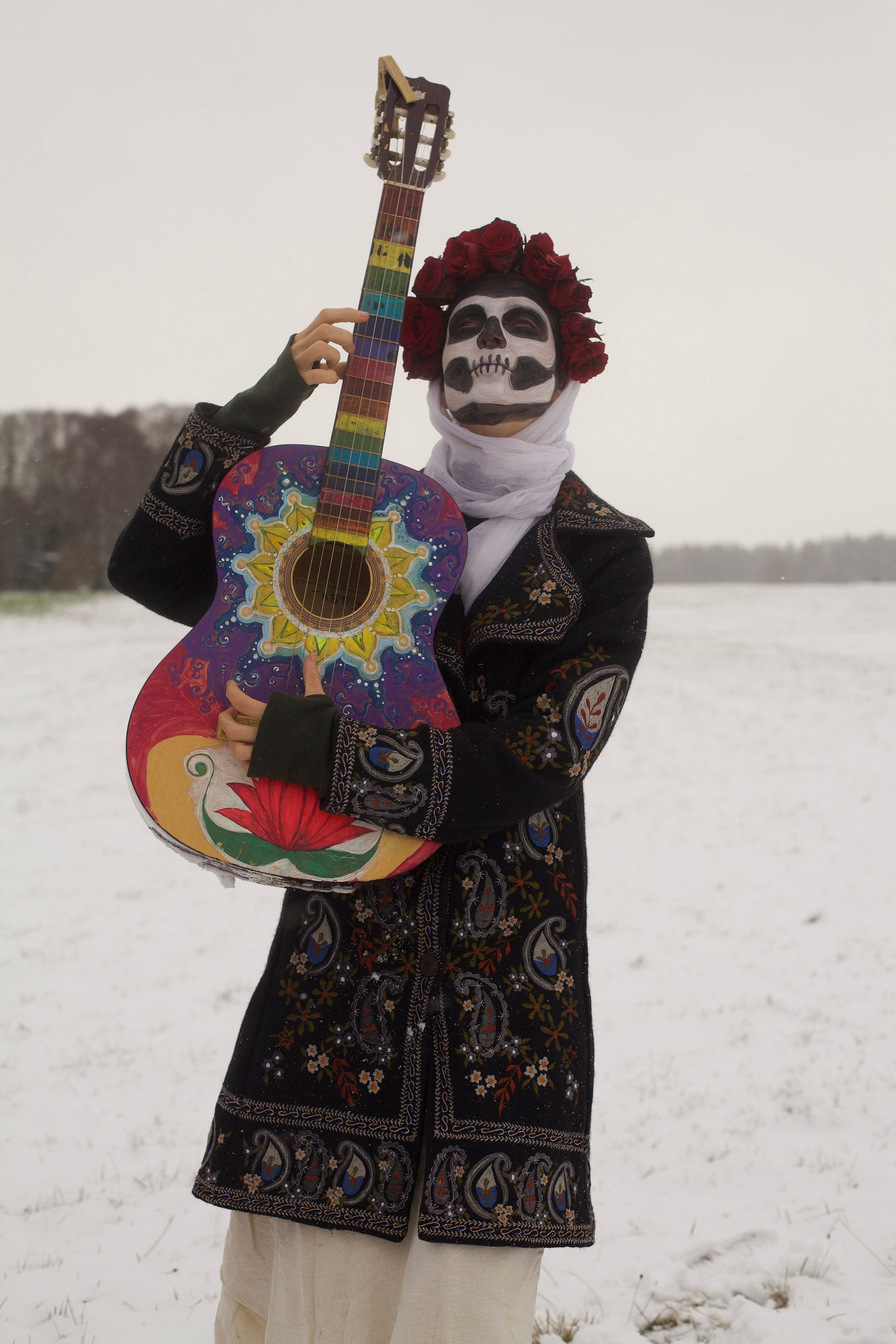 Winterland Flower Power coat psychedelic completely handmade embroidery warm jacket