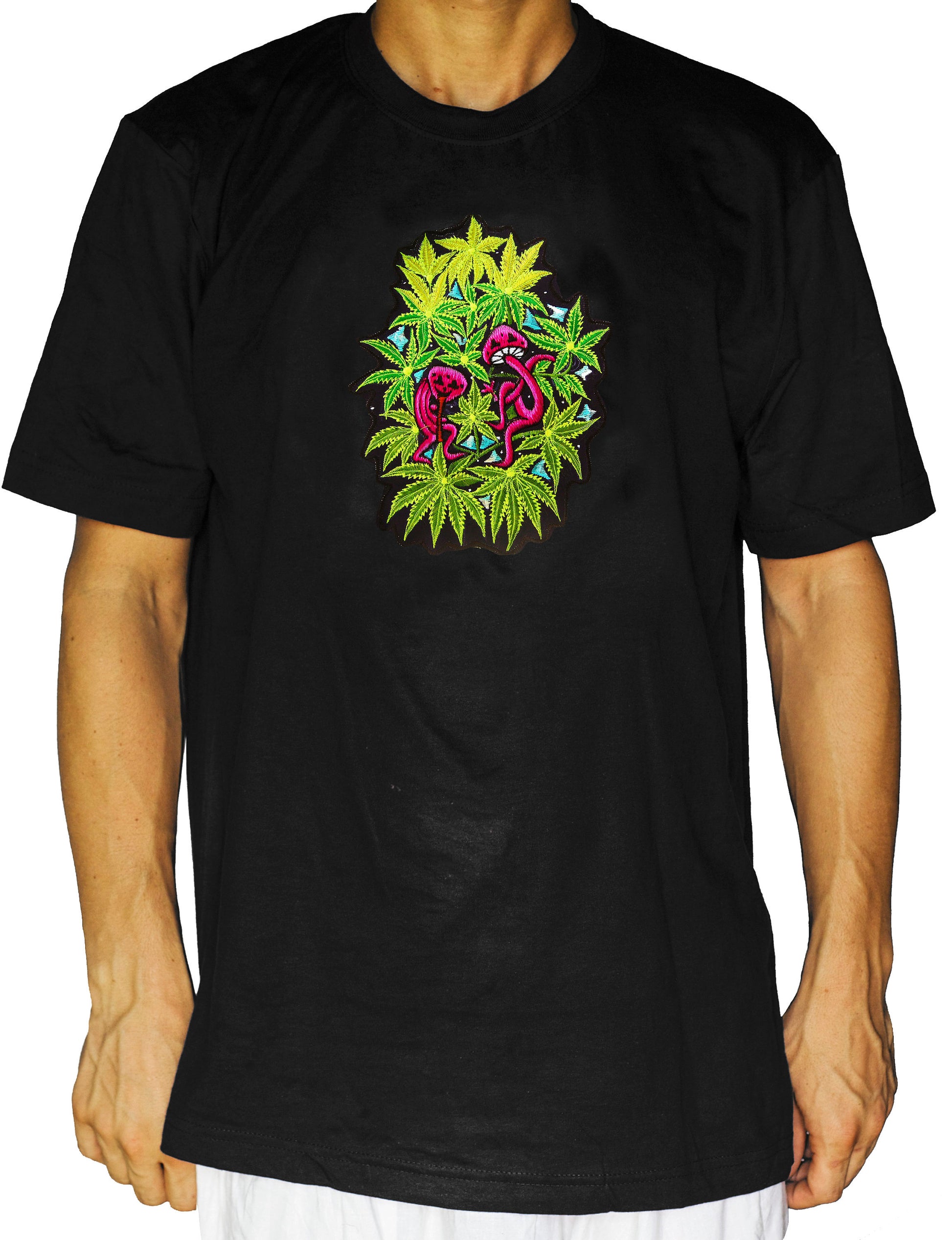 Dancing Mushrooms T-Shirt weed cannabis marihuana psilos psychedelic no print goa t-shirt