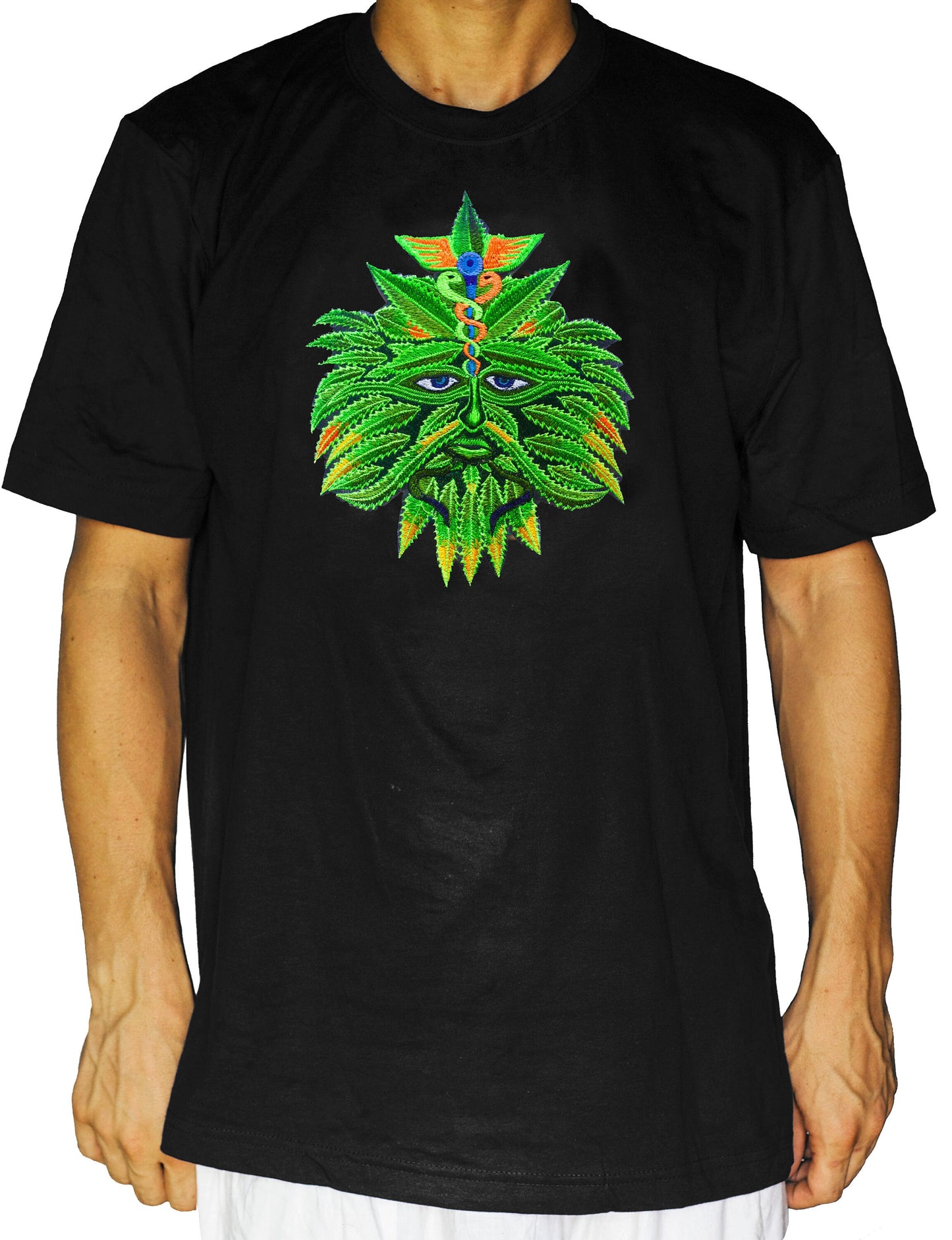 Medical Marihuana T-Shirt hippie weed goa tshirt psychedelic goa trance THC spirit weed healing hemp embroidery shirt