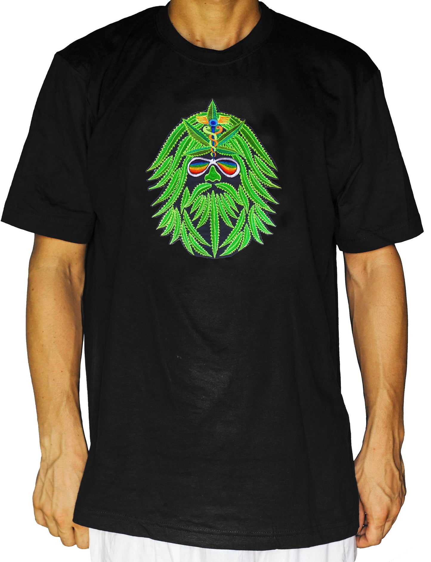 Medical Cannabis T-Shirt hippie weed goa tshirt psychedelic goa trance THC spirit marihuana healing hemp embroidery shirt