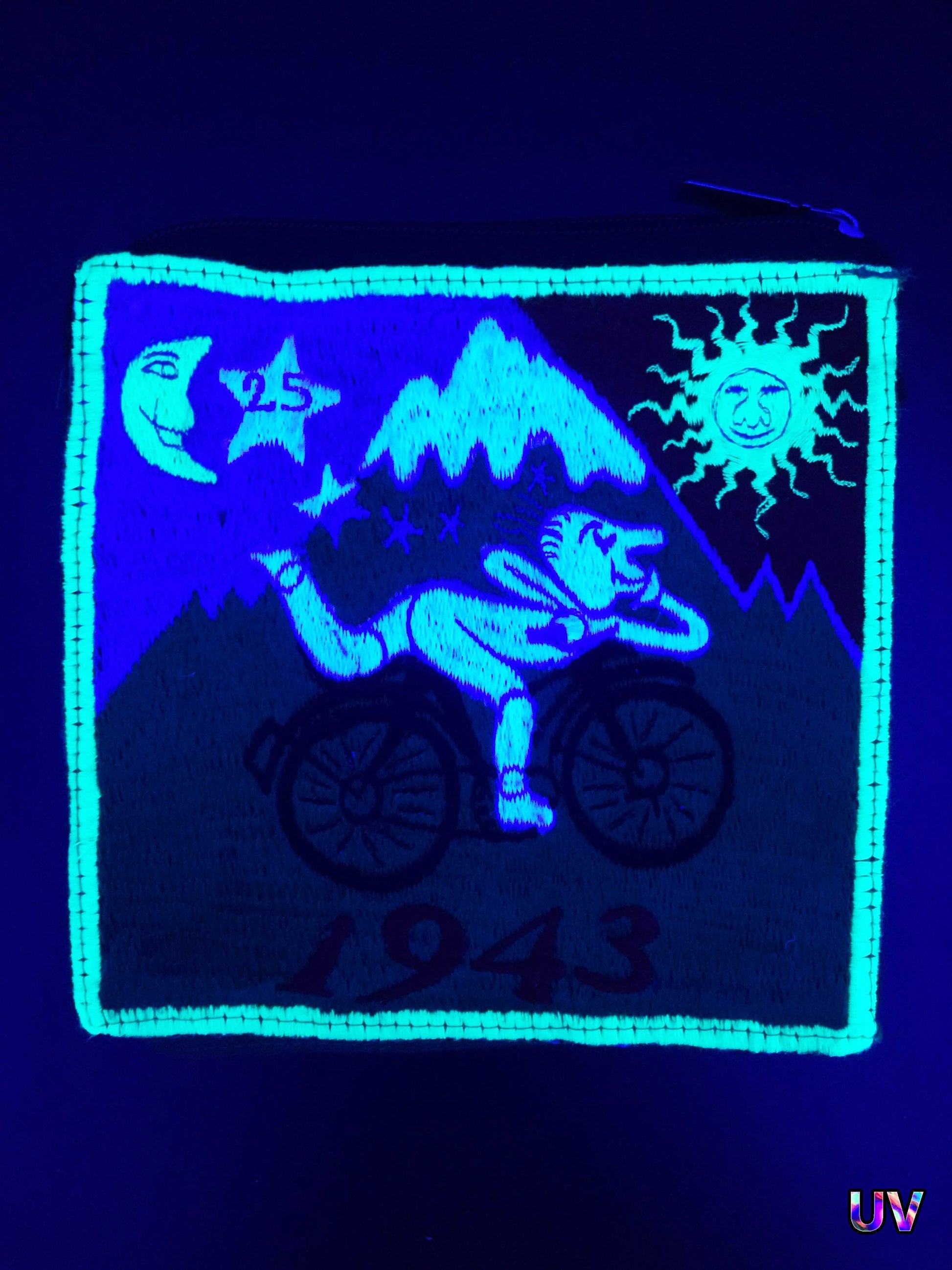 Bicycle Day Bag Albert Hofmann 1943 LSD Patch Psychedelic Hippie Timothy Leary with zip lock storagebag Bicycleday