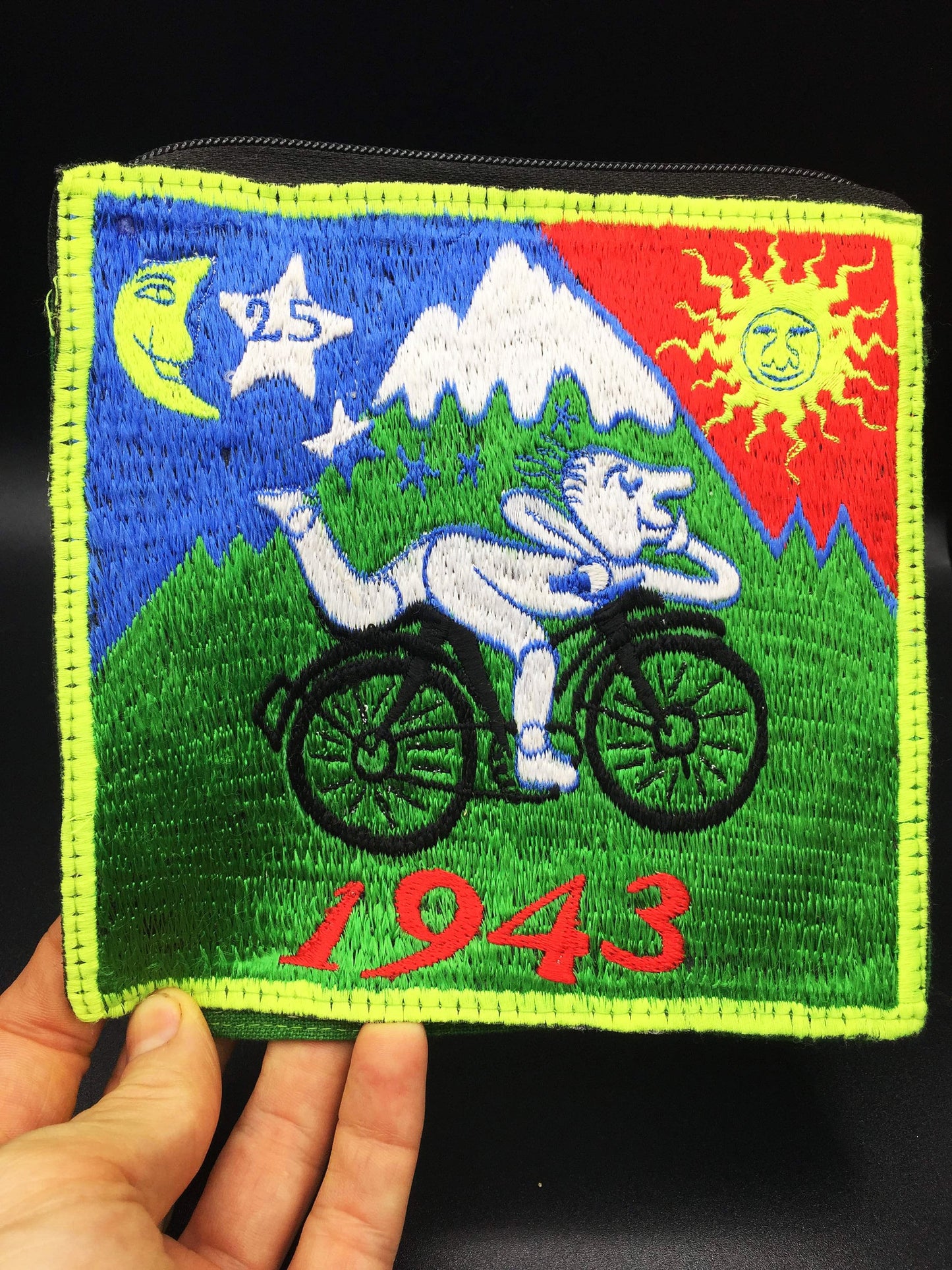 Bicycle Day Bag Albert Hofmann 1943 LSD Patch Psychedelic Hippie Timothy Leary with zip lock storagebag Bicycleday