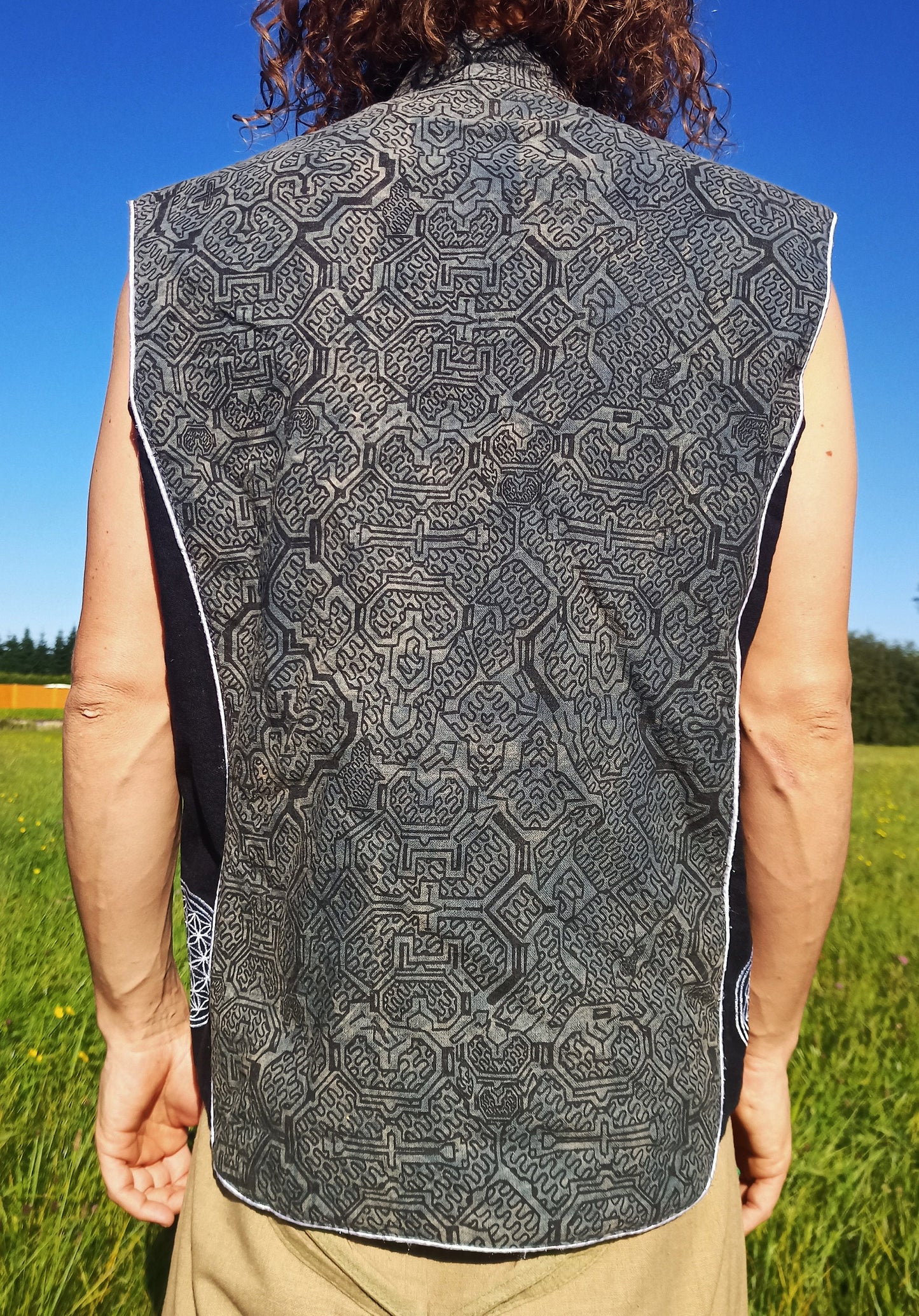 Ayahuasca Jacket - handmade in your size on order - with secret zip lock inside pocket Goa Trance Psychedelic DMT icaro peru shaman yage