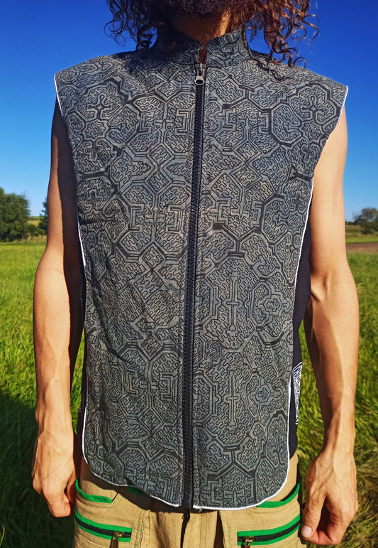 Ayahuasca Jacket - handmade in your size on order - with secret zip lock inside pocket Goa Trance Psychedelic DMT icaro peru shaman yage