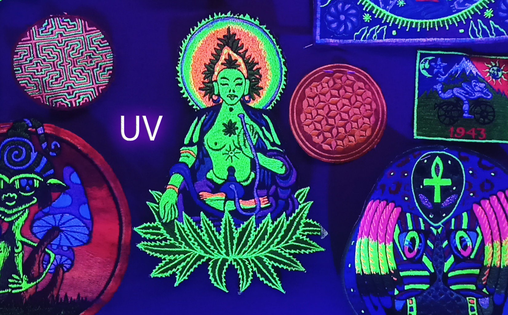 Marihuana Spirit Patch Cannabis embroidery shisha weed queen