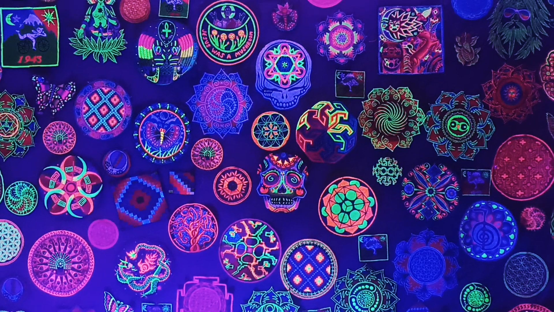 seed of life patch small size blacklight active crop circle