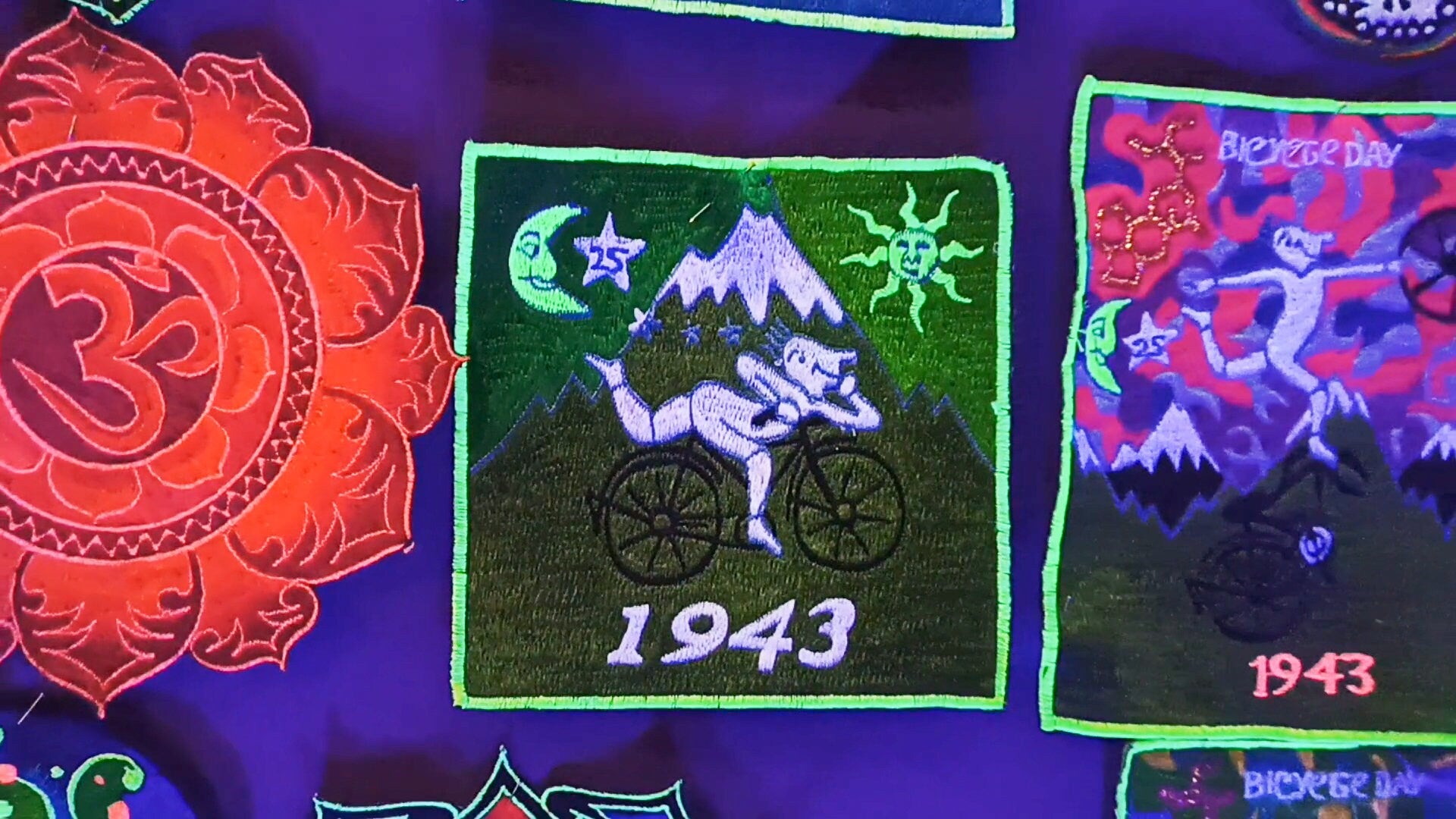 Green Bicycle Day LSD Cult Patch Albert Hofmann 1943 Burning Man Psychedelic Acid Trip Hippie Visionary Drug Cosmic Healing Medicine