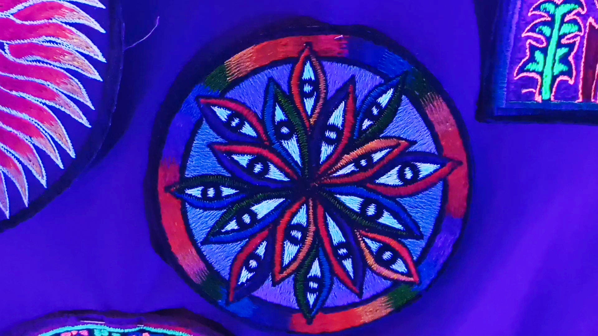 1000 eyes medium patch - goa trance - hippie - visionary art