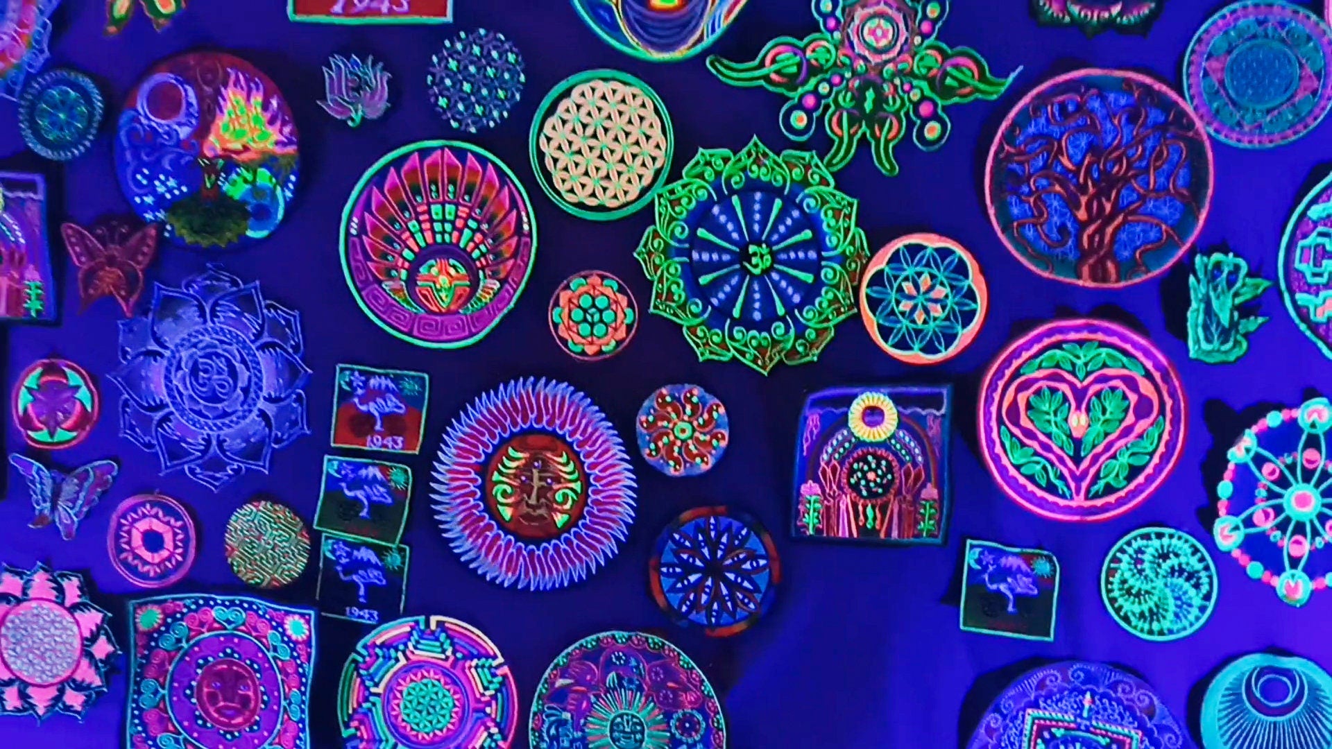 1000 eyes medium patch - goa trance - hippie - visionary art