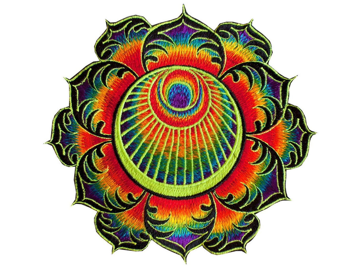 The Rainbow Angel crop circle patch embroidery mandala divine protection ufo Alien Extraterrestrial Art Sacred Geometry Psytrance Culture