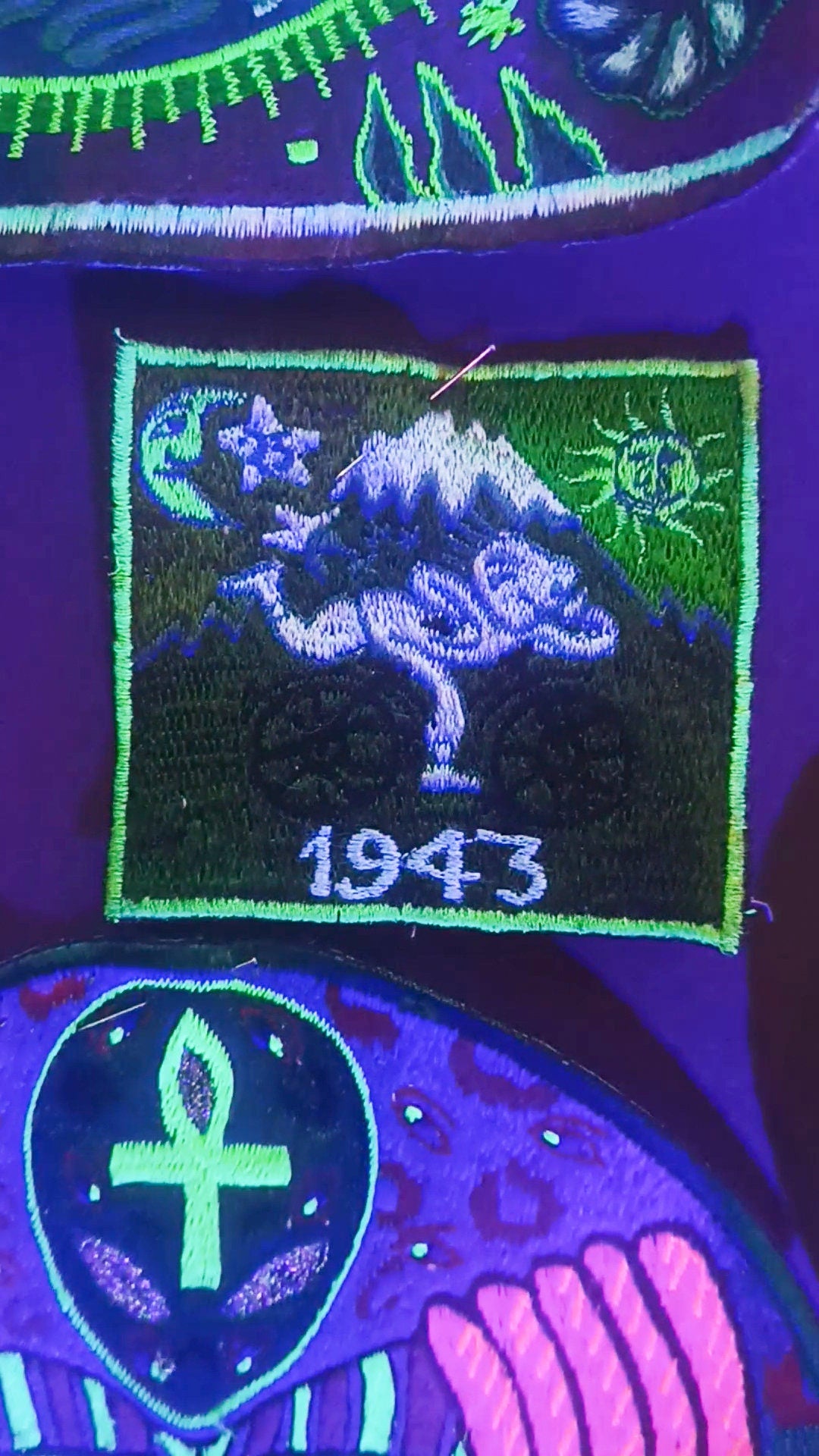 Small Green Bicycle Day LSD Patch Albert Hofmann 1943 Burning Man Psychedelic Acid Trip Hippie Visionary Drug Cosmic Healing Medicine