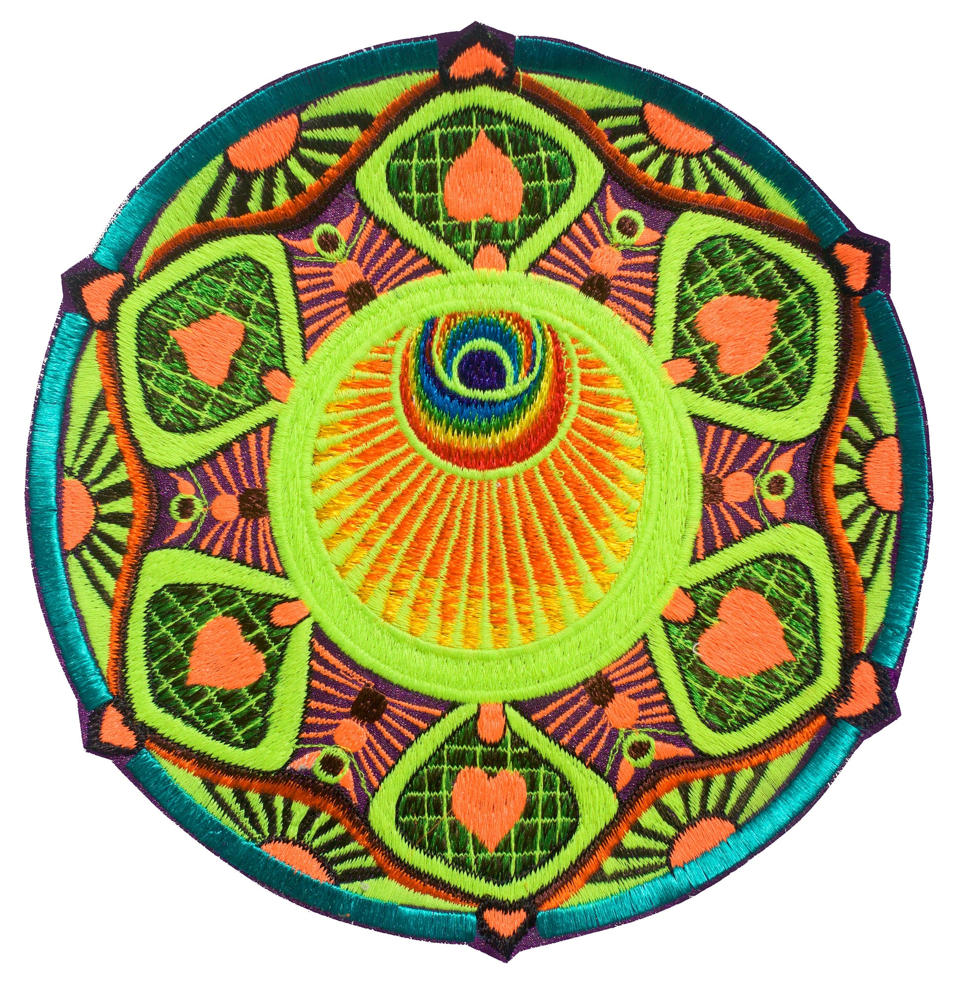 The Sunrise Angel crop circle mandala rainbow fractal ufo mystery sacred geometry protection spirit blacklight glowing psychedelic art