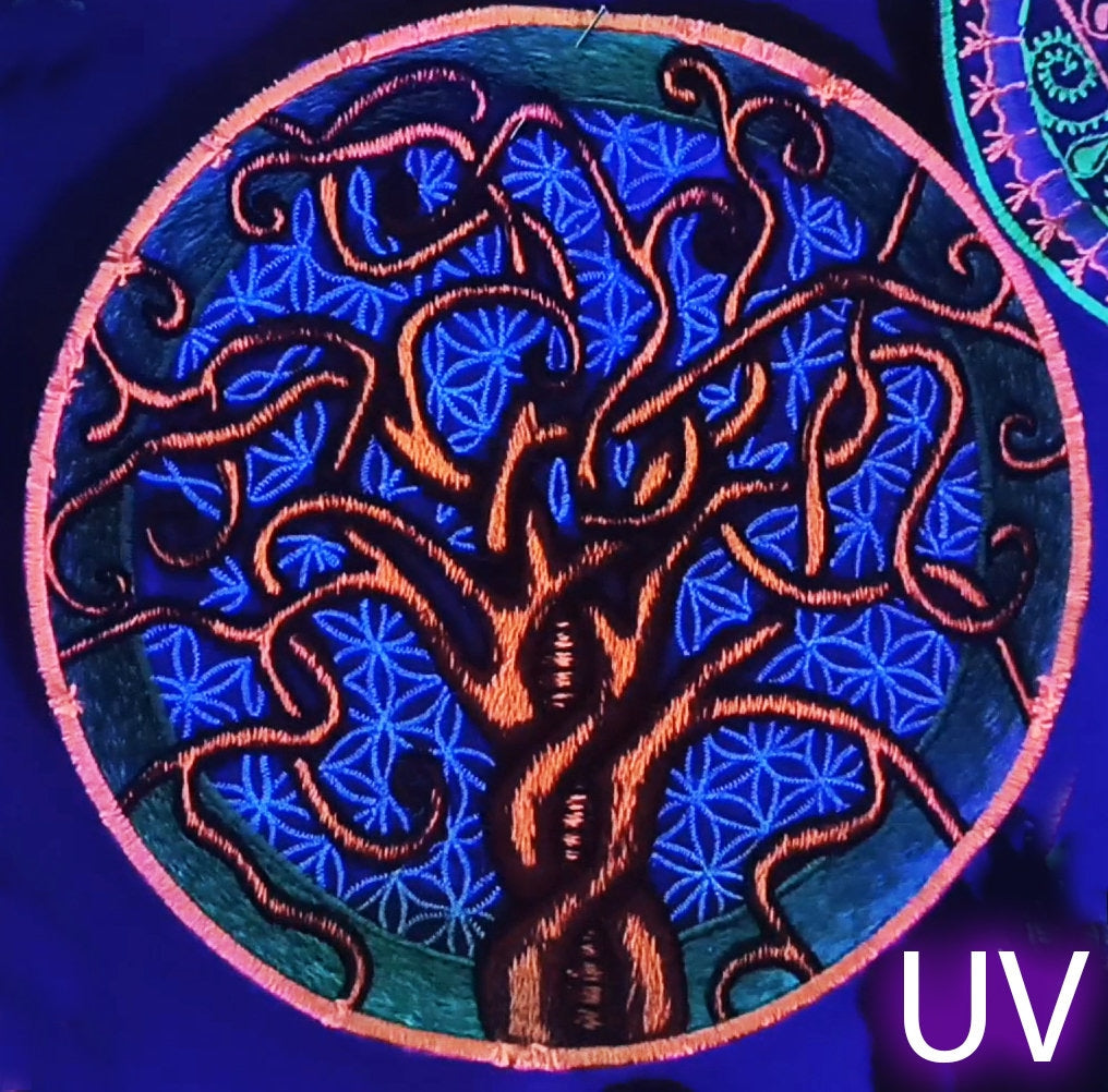 Flower of Life Tree of Life purple style embroidery patch